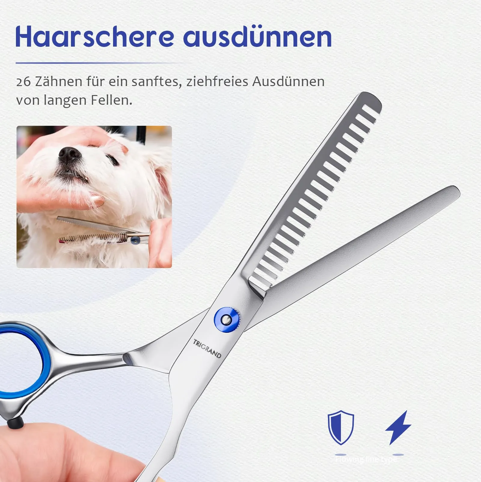 Forbici Toelettatura Cani, Acciaio Antiruggine, Punte Arrotondate Sicure, Rivestimento In Titanio, Tosatrice Professionale Per Cani Per Rifinire Muso, Zampe E Coda, Rosa - immagine 4