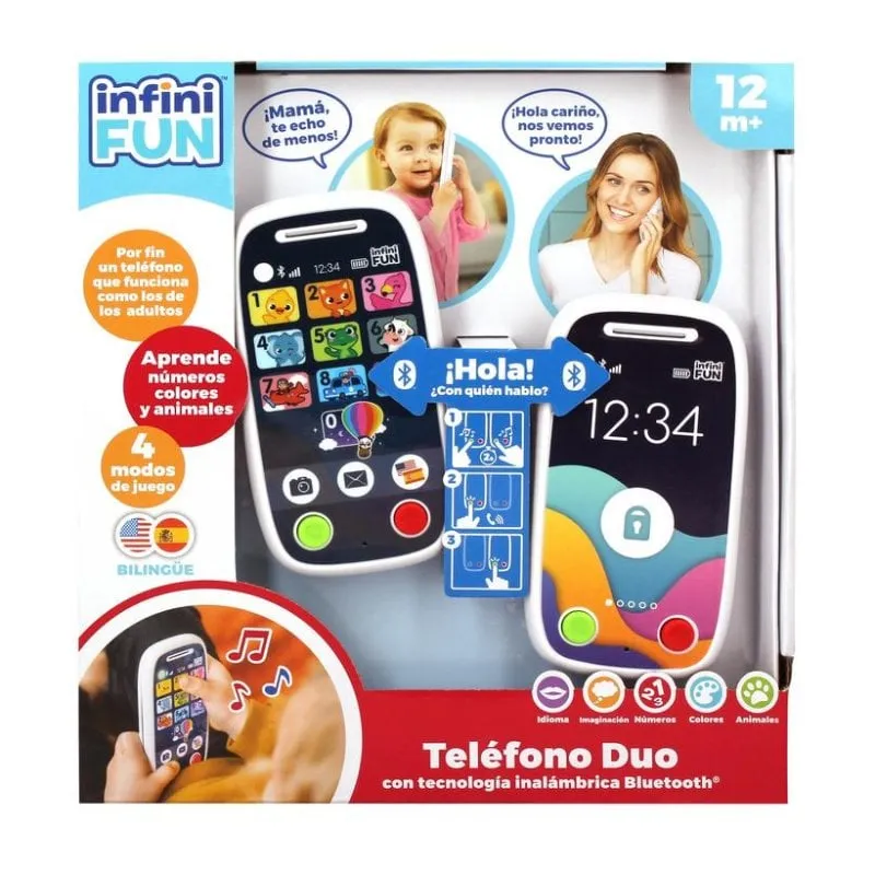 Gioco educativo InfiniFUN Telefono Duo Bluetooth schermo touch luci suoni 4 giochi - immagine 1