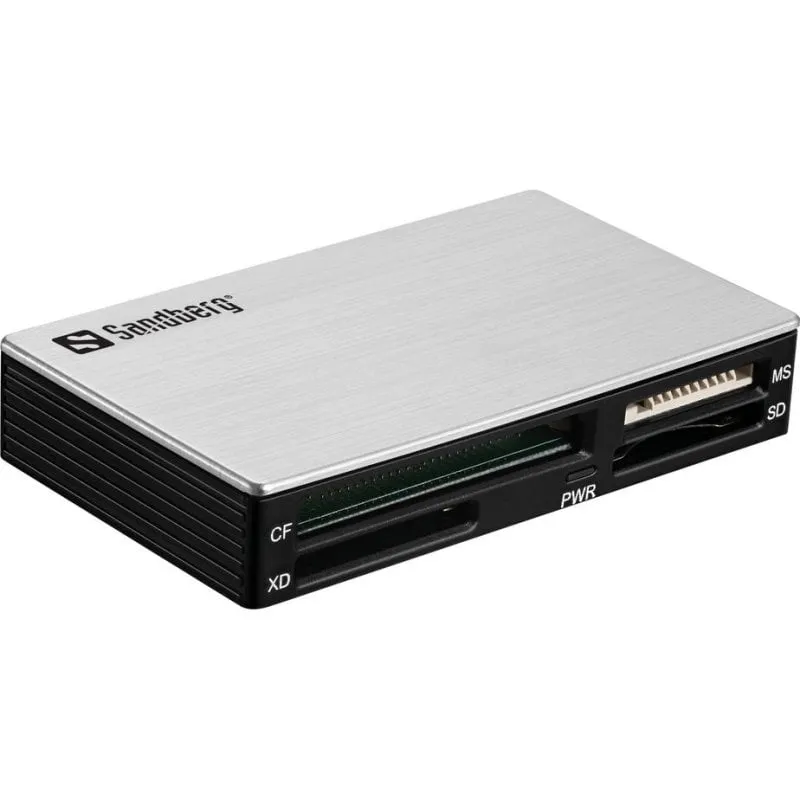Lettore di schede Sandberg USB 3.0 Multi Card Reader nero argento 5000 Mbit/s - immagine 1