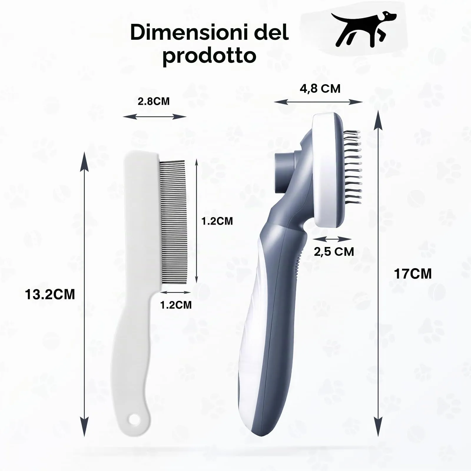 Oderra Spazzola per Gatto e Cane con Pettine Anti-Pulci - immagine 2