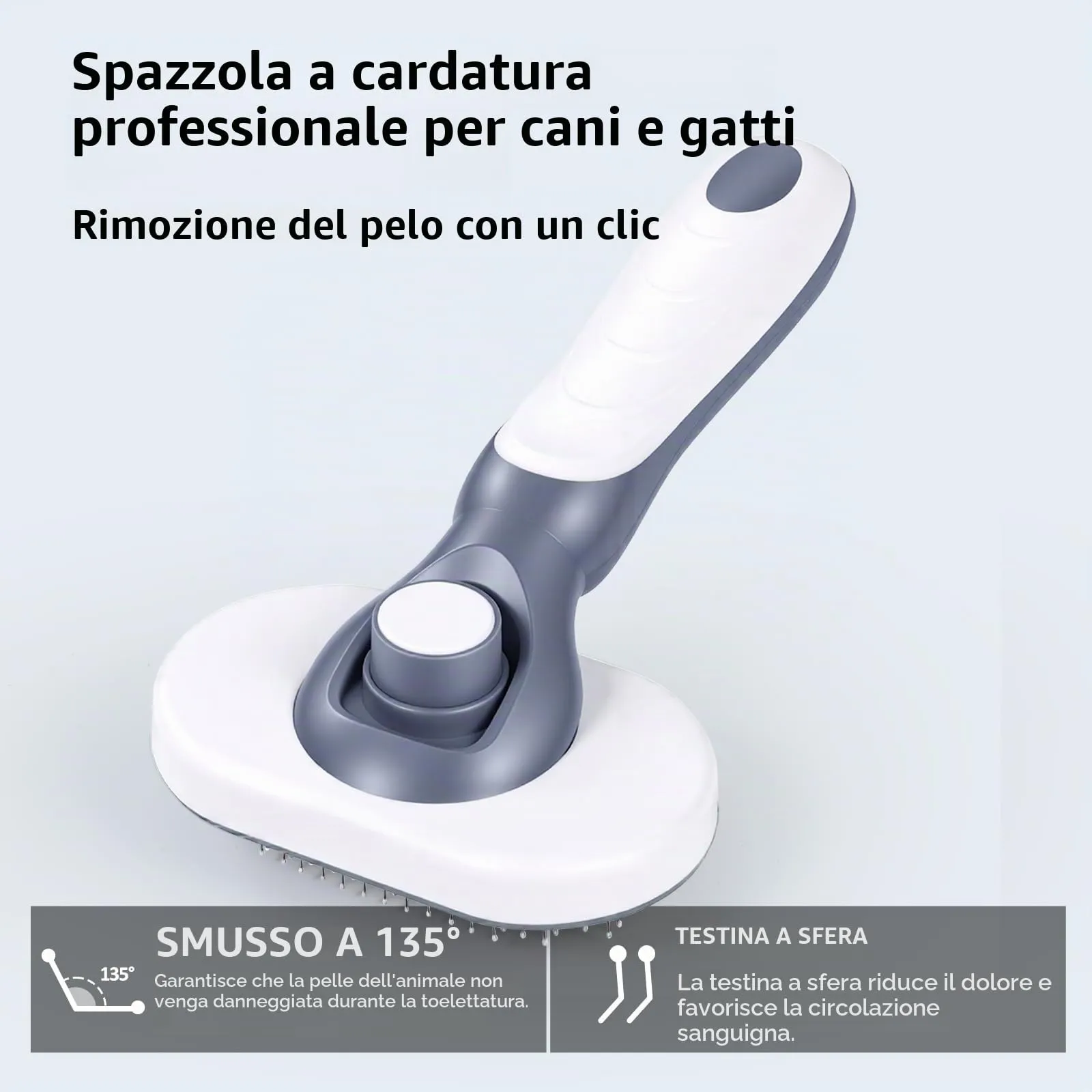 Oderra Spazzola per Gatto e Cane con Pettine Anti-Pulci - immagine 5