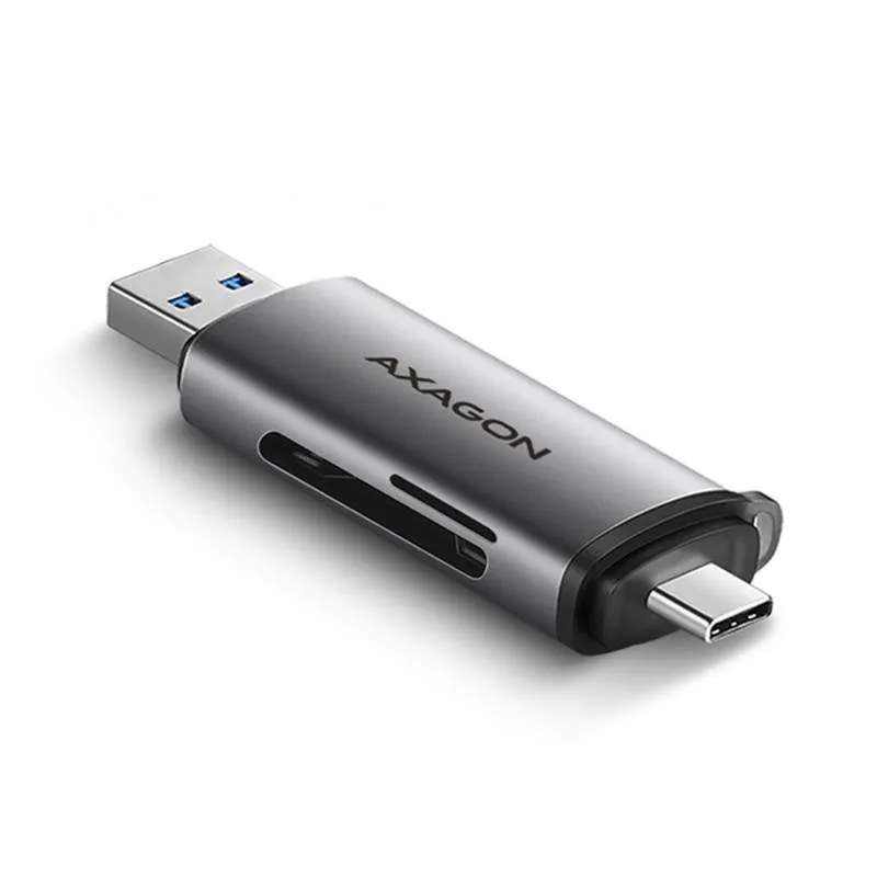 Lettore di schede AXAGON CRE-SAC USB 3.0 Type-A/Type-C 5000 Mbit/s Grigio Metallico - immagine 1