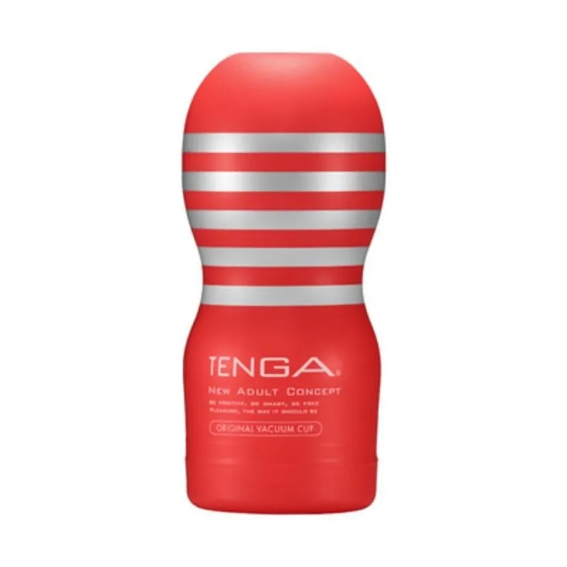 Masturbatore maschile TENGA Original Vacuum Cup effetto vuoto TPE rosso argento - immagine 1