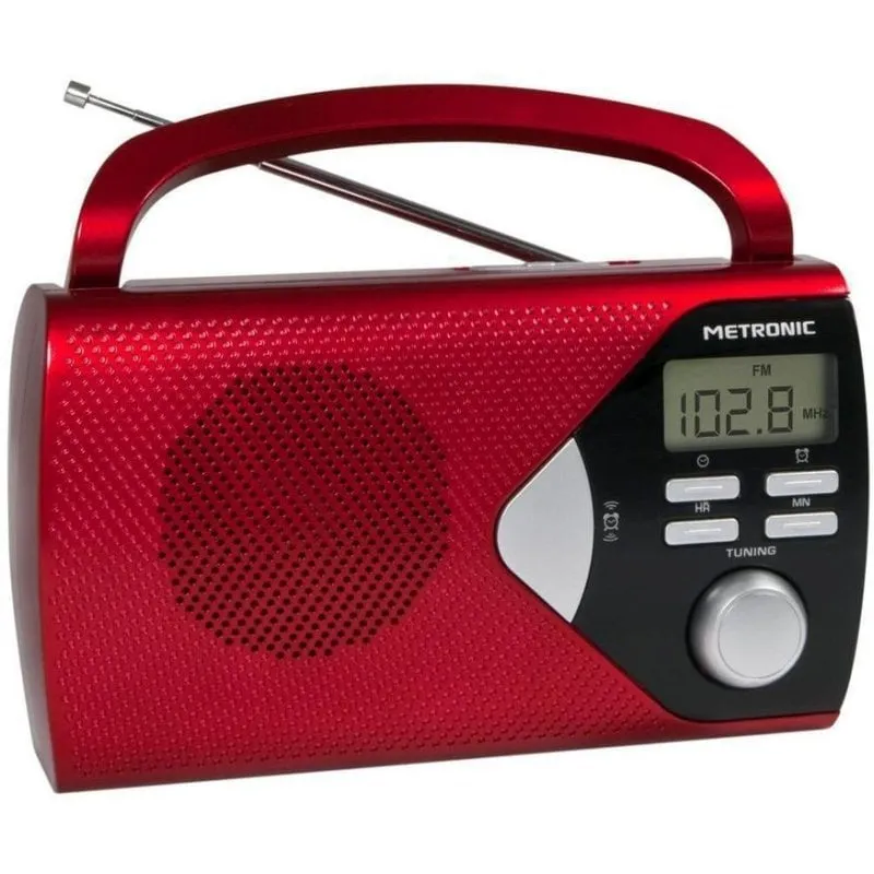 Radio Metronic 477201 Portatile Digitale AM FM Display LCD Rosso - immagine 1