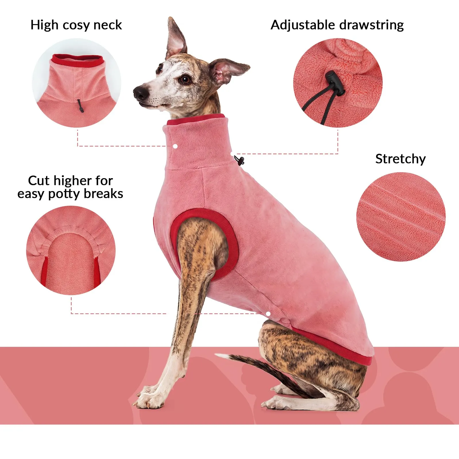 Cappotto da levriero - Calda giacca Lurcher - Rosso - Taglia XL - immagine 4