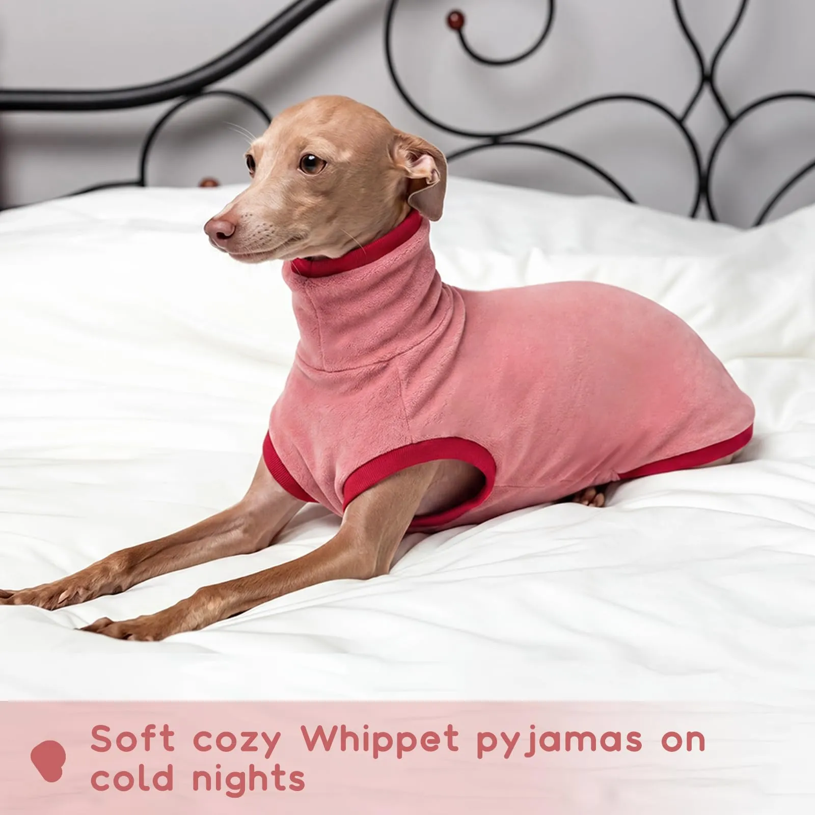Pigiama in pile per levriero, cappotto Lurcher, rosso, taglia 2XL - immagine 7