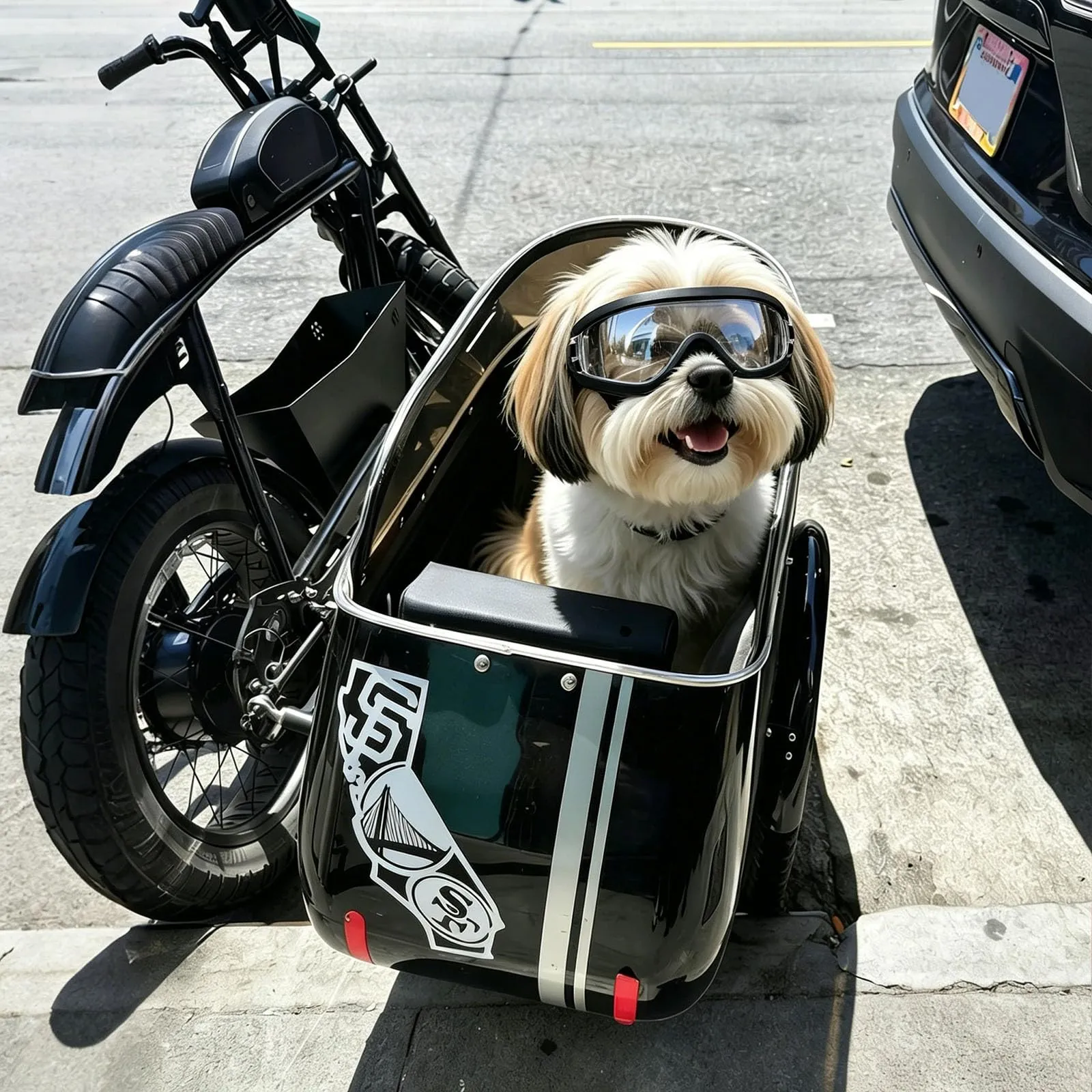 PETLESO, occhiali per cani per cani di taglia media, anti-UV, antivento, con fascetta elastica regolabile, occhiali da sole per cani per razze medie, trasparenti, taglia S - immagine 5
