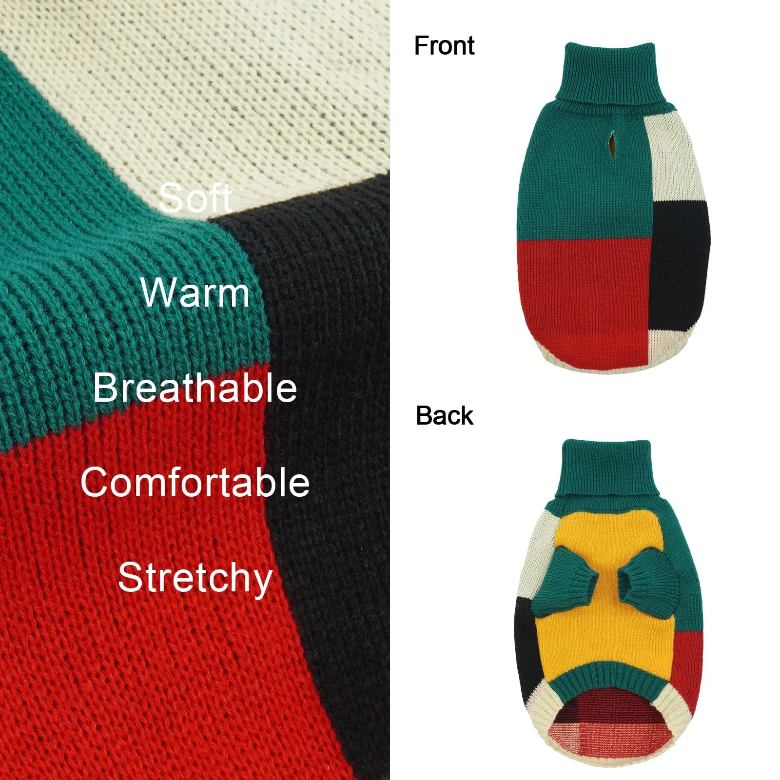 Pullover per cani di taglia media | Maglione caldo invernale per cani con foro per guinzaglio e collo alto | Maglione comodo per cani di Natale | Staffordshire, Forest Blend XXL - immagine 3