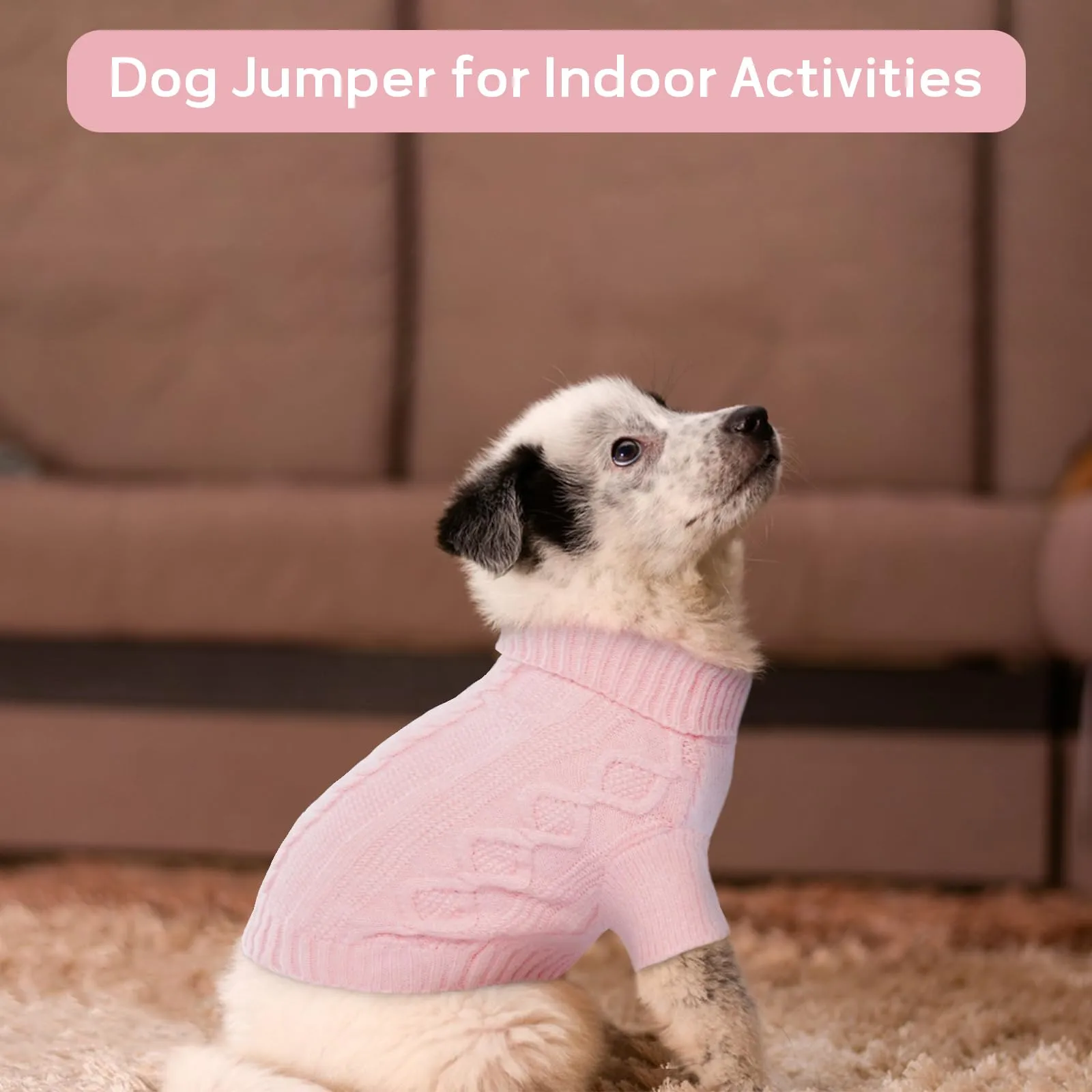 Hjumarayan Maglione invernale per cane - Maglione caldo in tricot per cane per i giorni freddi contro il freddo e il vento - Abbigliamento confortevole con apertura per il guinzaglio - Per cani di - immagine 6