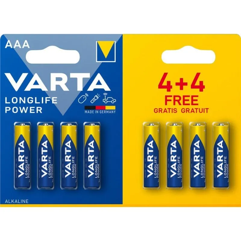 Batteria VARTA 04903 AAA Alcalina 1,5 V 8 pezzi Blu Oro - immagine 1