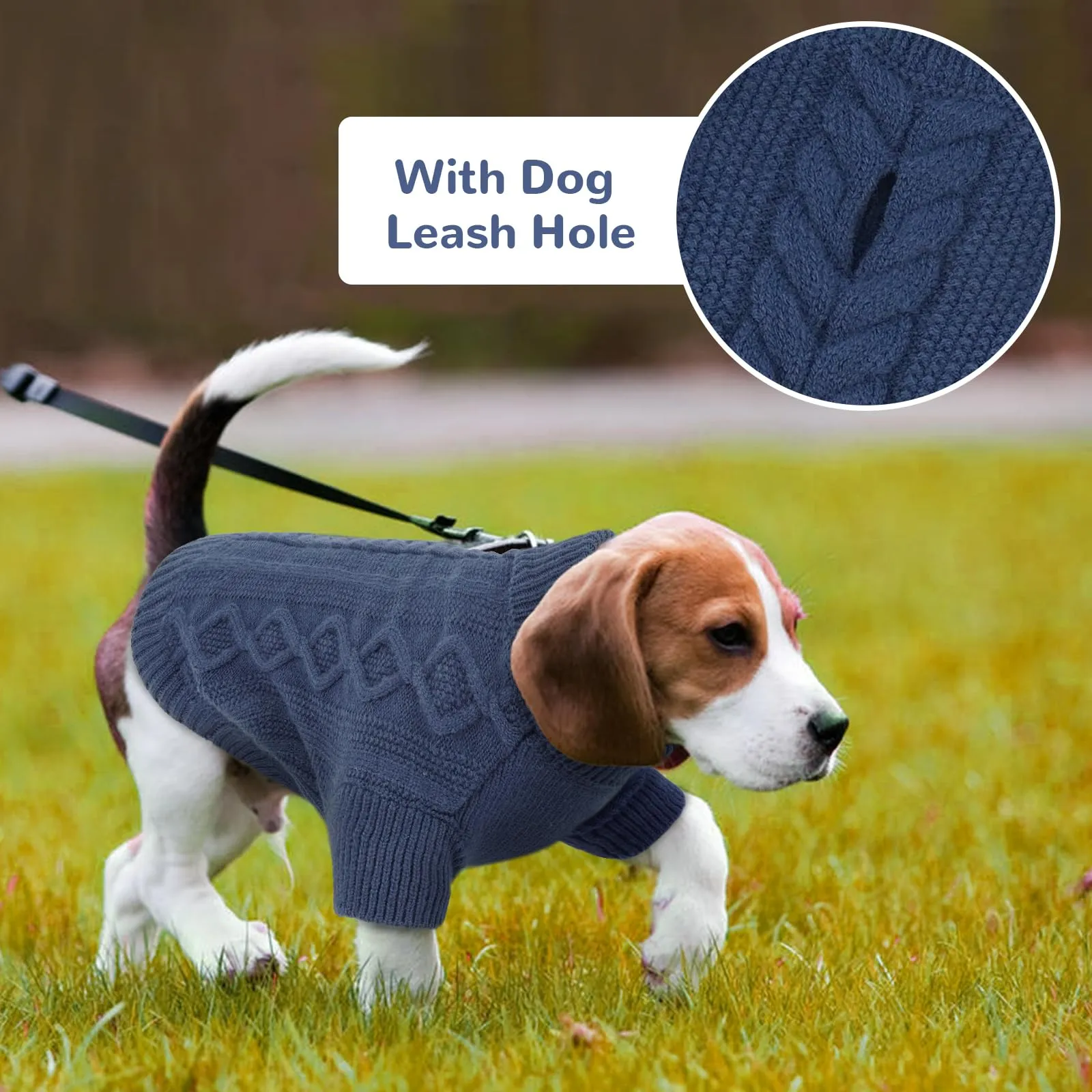 Maglione per cani, grande, caldo, lavorato a maglia a trecce, con foro per imbracatura, maglione a collo alto, per passeggiate invernali, morbido ed elasticizzato, per Labrador Retriever, pastore - immagine 7