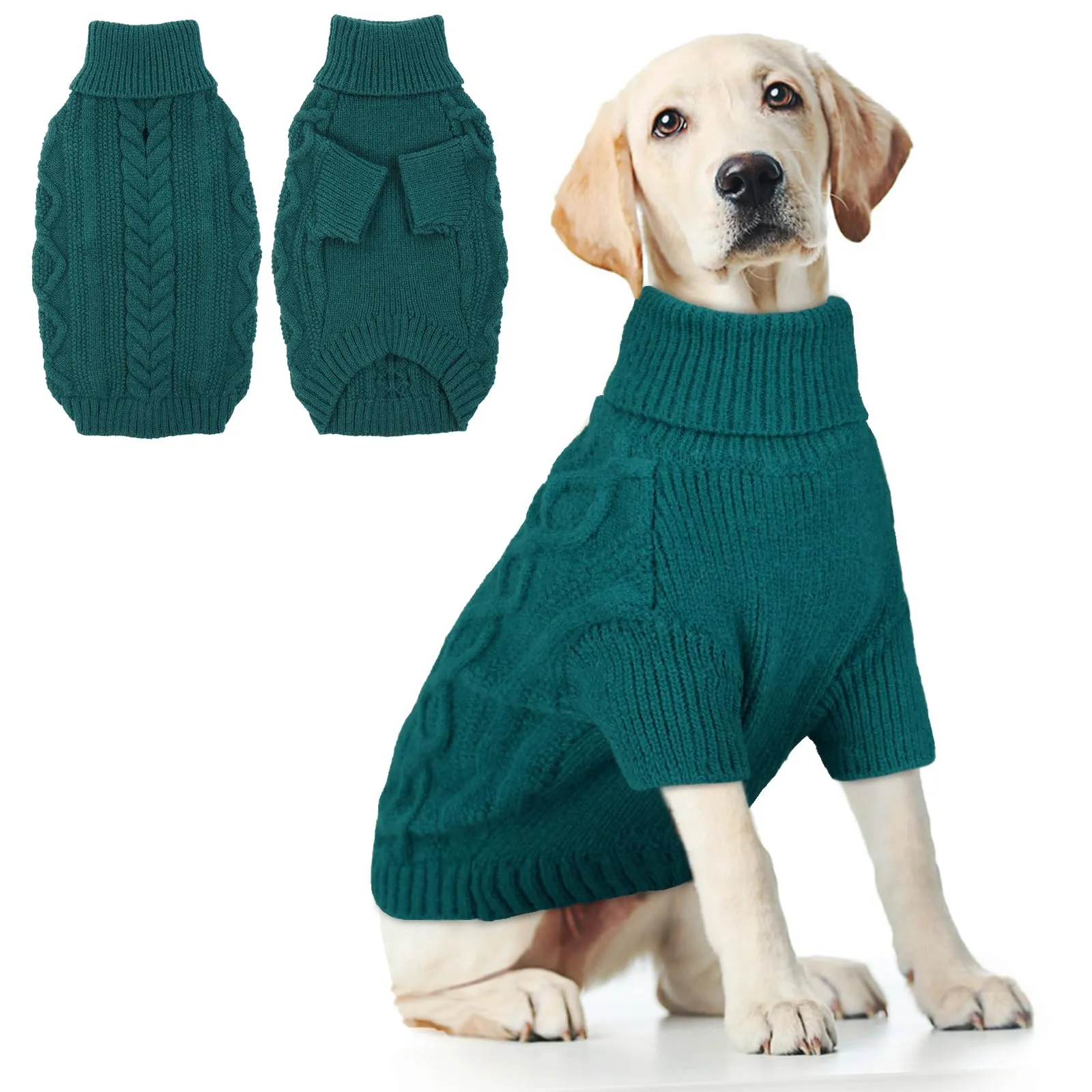 Hjumarayan Maglione invernale per cane - Maglione caldo lavorato a maglia per cane per i giorni freddi contro il freddo e il vento - Abbigliamento confortevole con apertura per il guinzaglio - Per - immagine 1