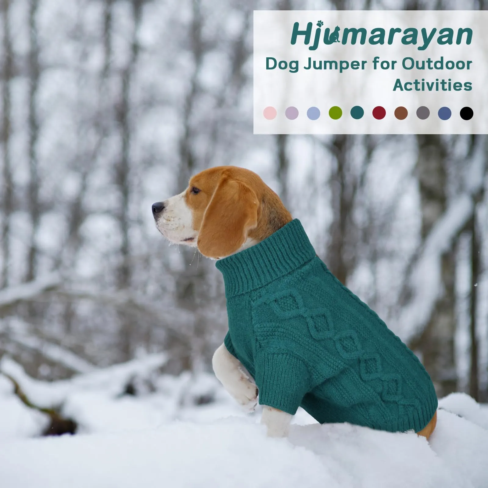 Hjumarayan Maglione invernale per cane - Maglione caldo lavorato a maglia per cane per i giorni freddi contro il freddo e il vento - Abbigliamento confortevole con apertura per il guinzaglio - Per - immagine 6