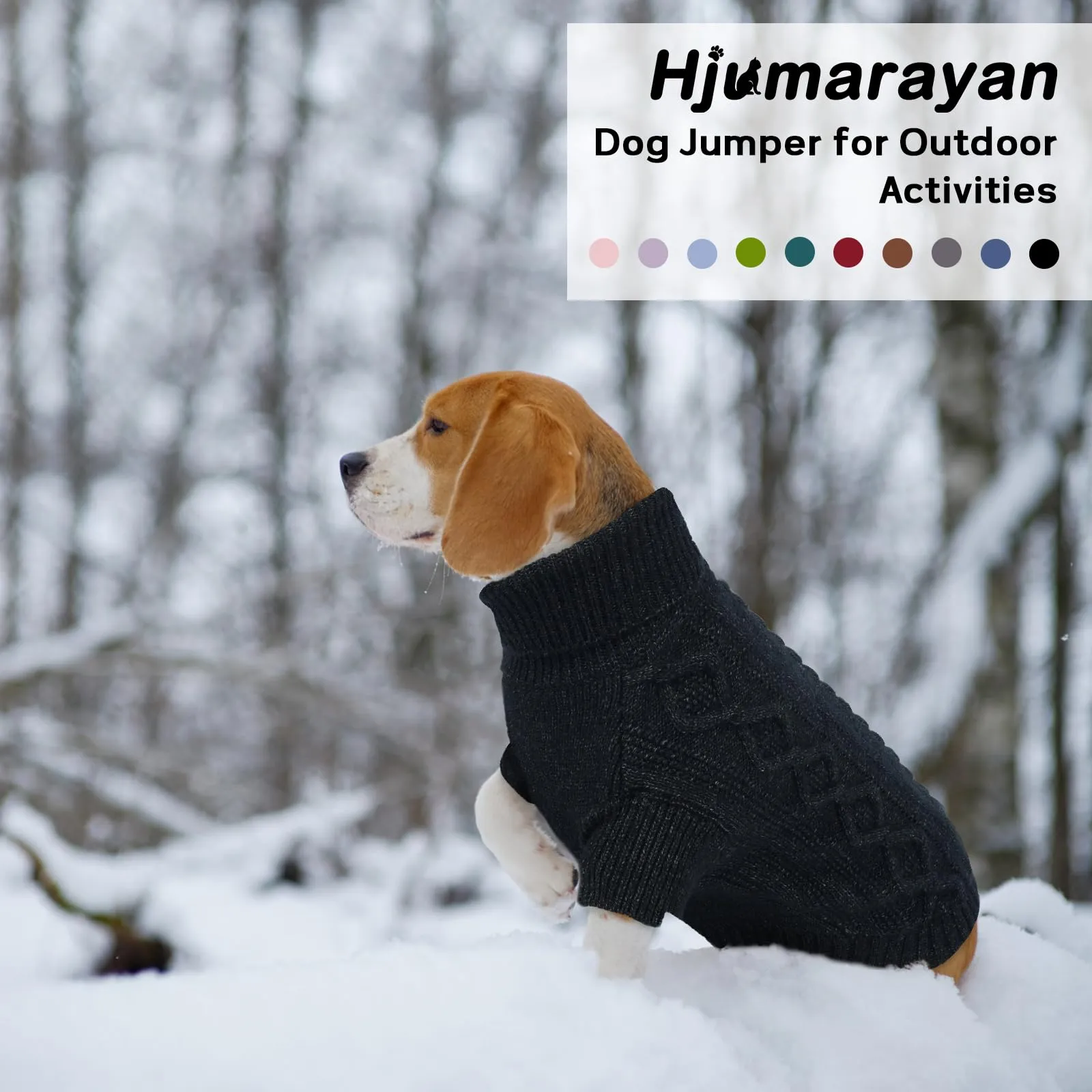 Hjumarayan Maglione invernale per cani - Maglione caldo in tricot per cani per i giorni freddi contro il freddo e il vento - Abbigliamento confortevole con apertura per l'imbracatura per cani di - immagine 5