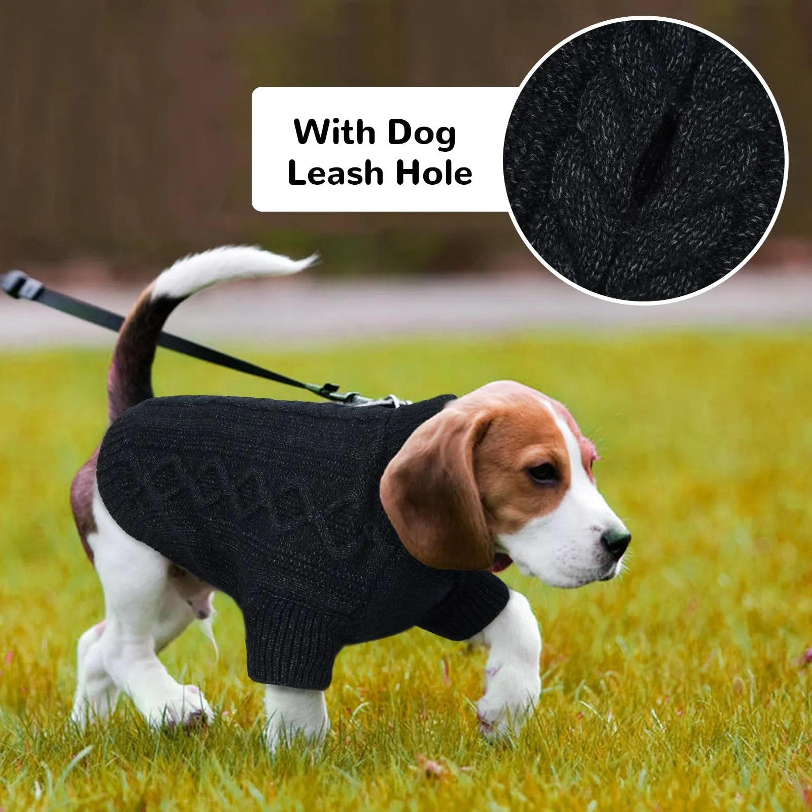 Hjumarayan Maglione invernale per cani - Maglione caldo in tricot per cani per i giorni freddi contro il freddo e il vento - Abbigliamento confortevole con apertura per l'imbracatura per cani di - immagine 7