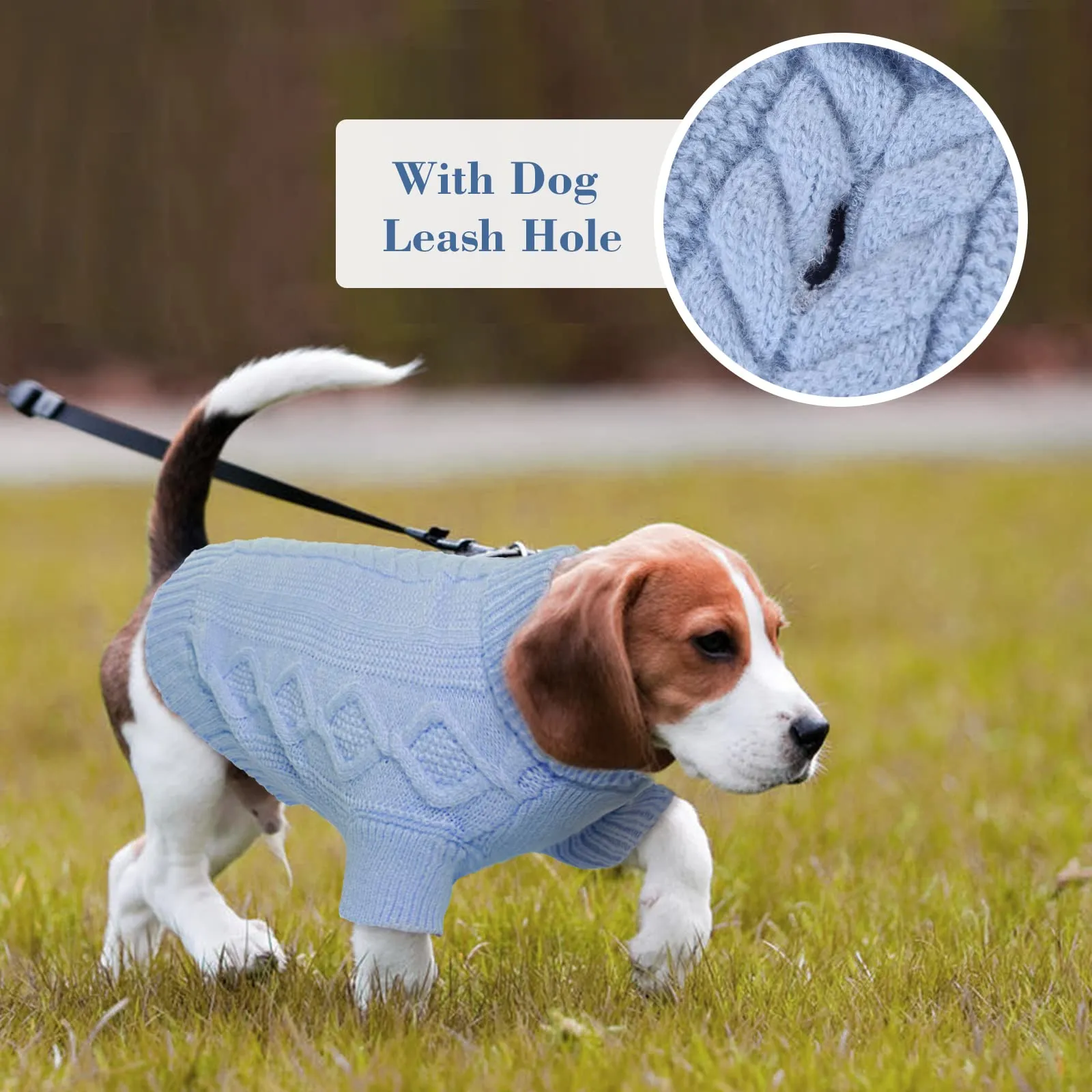 Hjumarayan Maglione invernale per cane - Maglione caldo in tricot per cani per le giornate fredde contro il freddo e il vento - Abbigliamento comodo con apertura per il guinzaglio - Per cani di - immagine 6