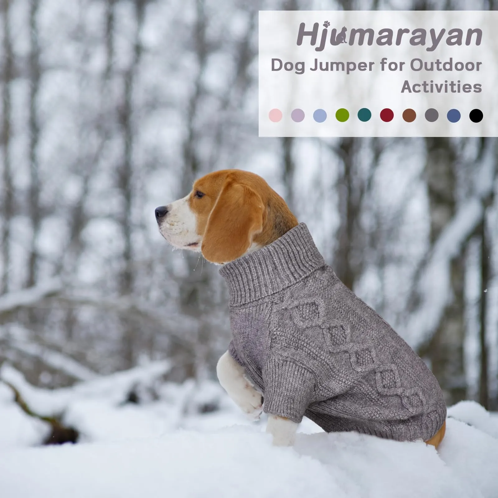 Maglione per cani in maglia intrecciata calda con foro per imbracatura, maglione a collo alto per passeggiate invernali, abbigliamento morbido ed elastico per labrador retriever, pastore tedesco - immagine 5