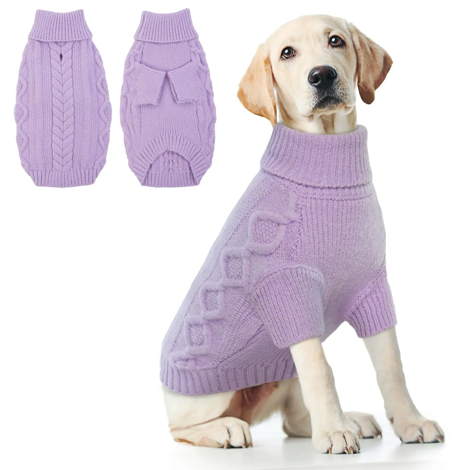 Hjumarayan Maglione invernale per cani, caldo maglione per cani per le giornate fredde contro freddo e vento, comodo abbigliamento per cani con apertura per pettorina, per cani di taglia piccola - immagine 1
