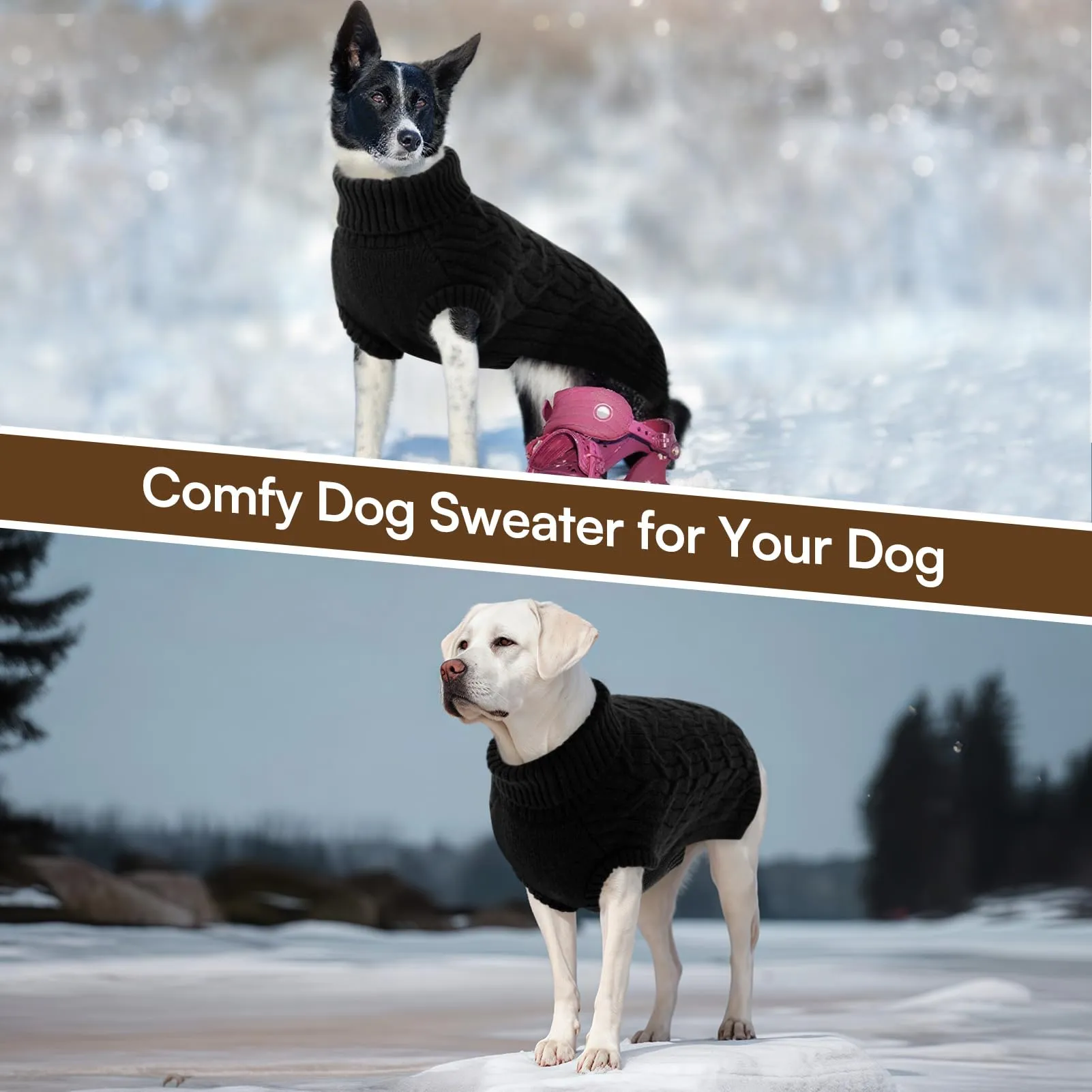Queenmore Maglione Cane Taglia Grande - Maglione Dolcevita Caldo - immagine 7