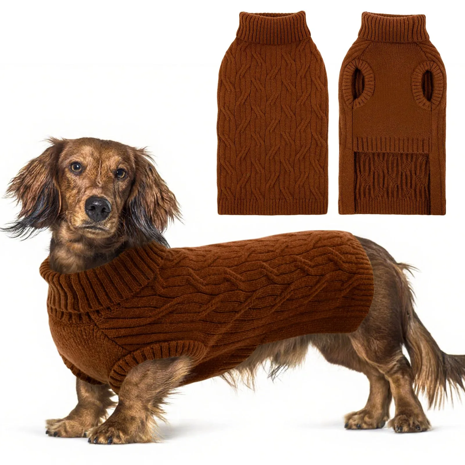 Queenmore Maglione Per Bassotto - Maglioncino Cane Taglia Media, Dolcevita - immagine 1