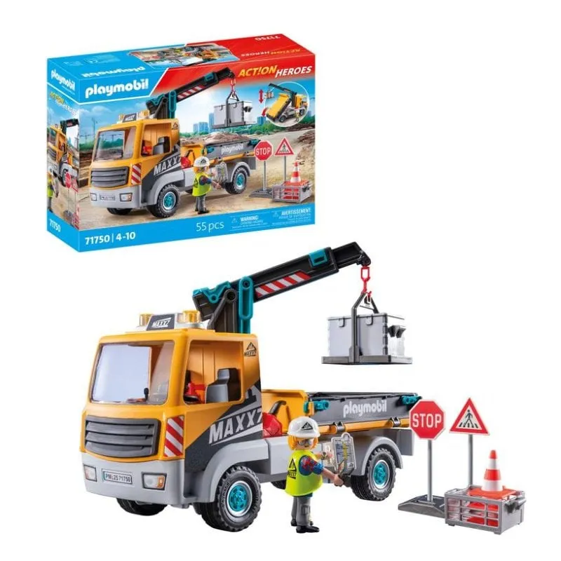 Gru di Braccio Playmobil Action 71750 Multicolore con Figure Incluse - immagine 1