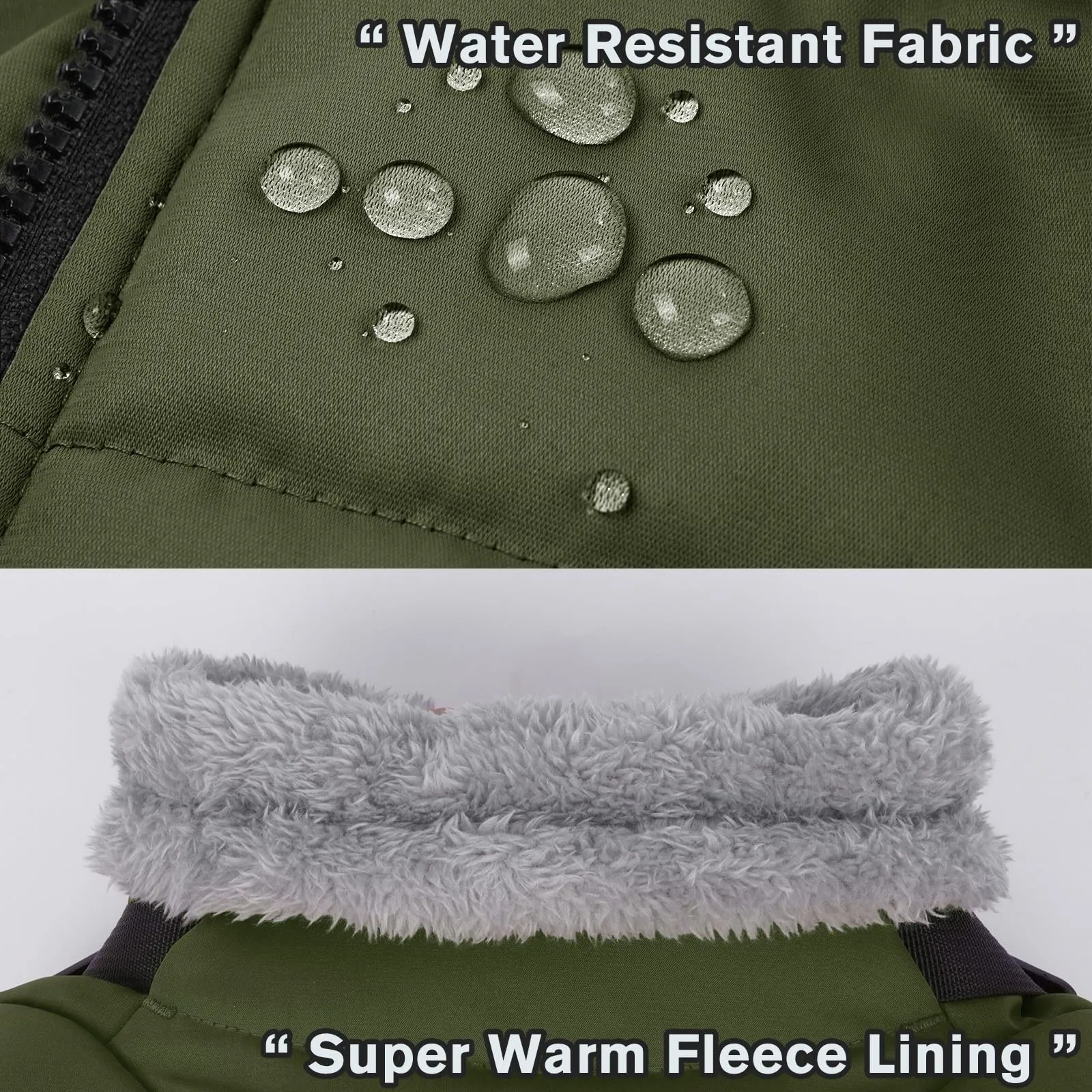 Cappotto invernale impermeabile per cani con gambe, cappotto invernale per cani con pettorina, giacca invernale in pile (verde militare, XL) - immagine 4