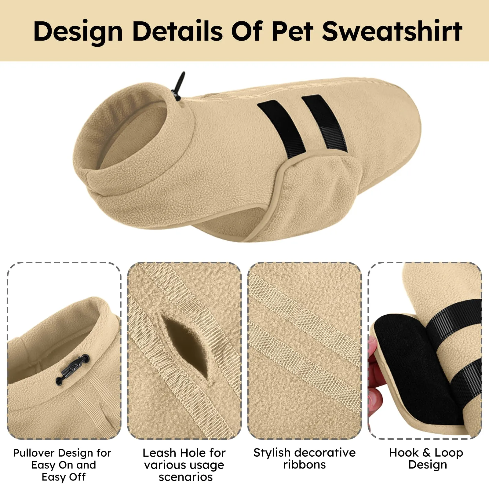 Queenmore Maglione Cane Piccolo In Pile Regolabile Con Gancino Guinzaglio - immagine 4