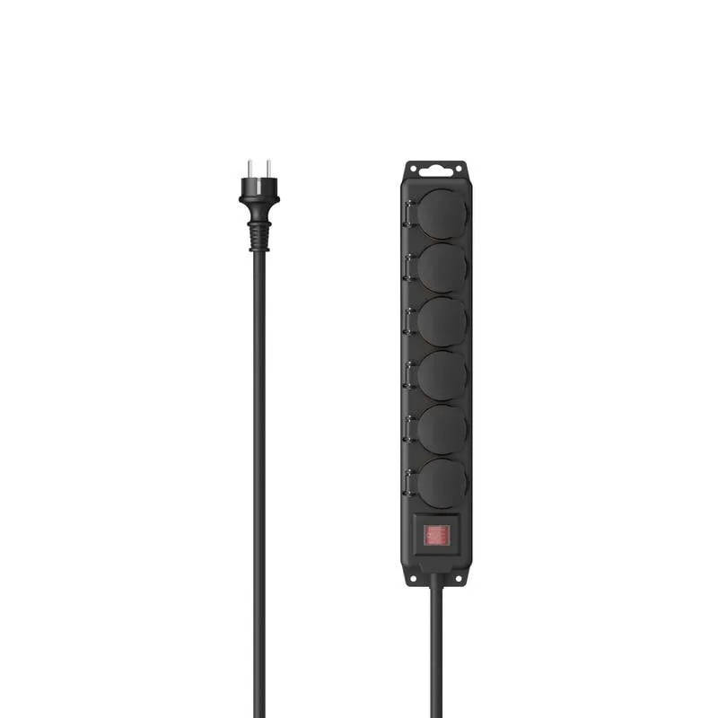 Multipresa Hama 00223065 6 prese IP44 per esterno con interruttore e protezione - immagine 1