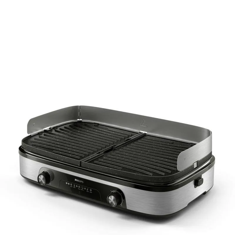 Griglia elettrica PHILIPS Grill piastre reversibili 2400W 2 zone indipendenti 1400cm² - immagine 1