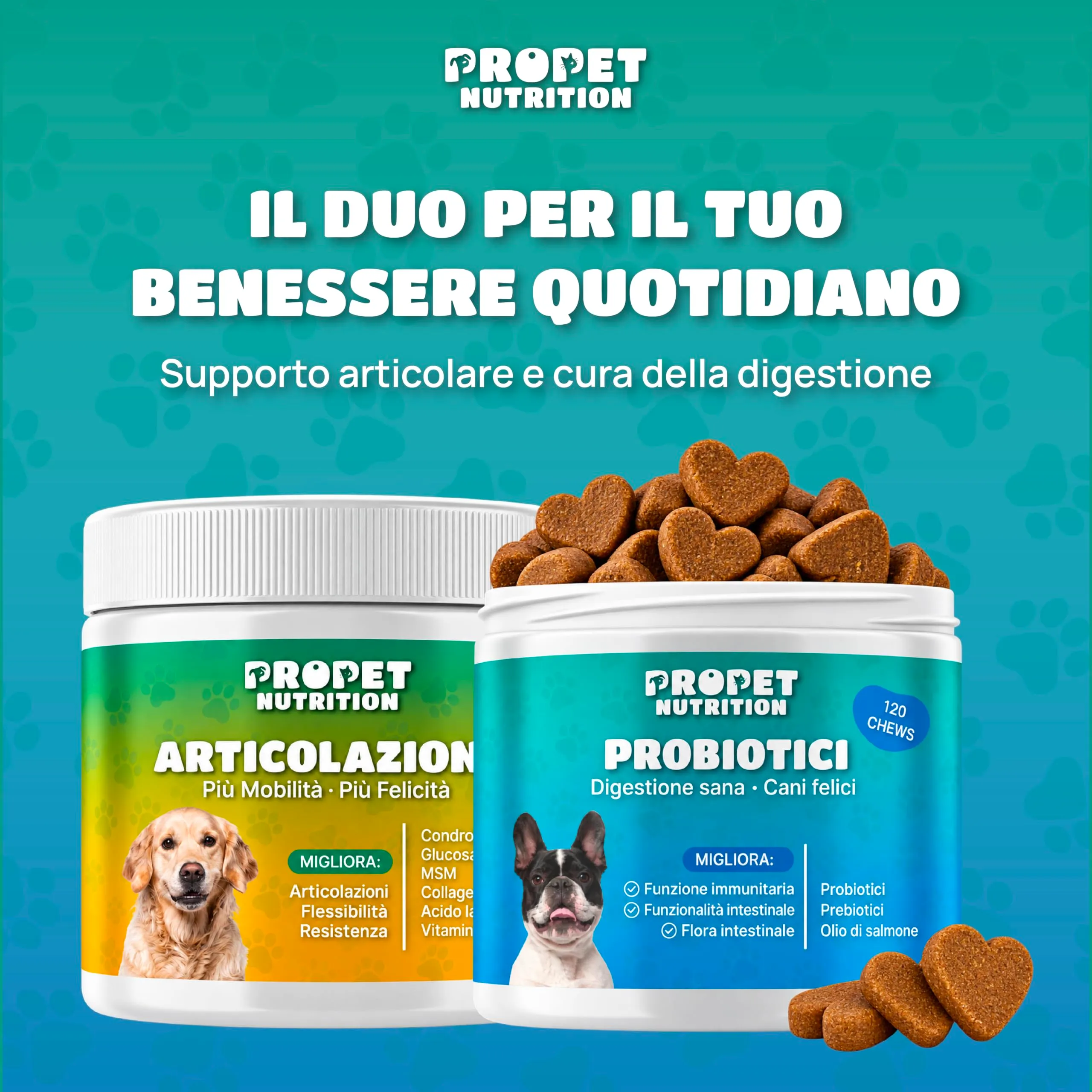 Probiotici per Cani (360 G.) Fermenti Lattici Cane + Prebiotici + Olio di Salmone. Equilibrio Intestinale e Digestione. 5 Miliardi UFC. 120 Masticativi. Ripristino della Flora Batterica. Gusto pollo - immagine 10