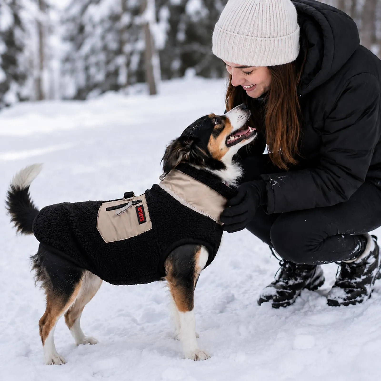FEimaX Cappotto per Cani Invernale Giacca in Pile Calda con Anello a D, Gilet Cane Antivento Cucciolo Vestiti Caldo per Cani di Piccola e Media Taglia - immagine 8