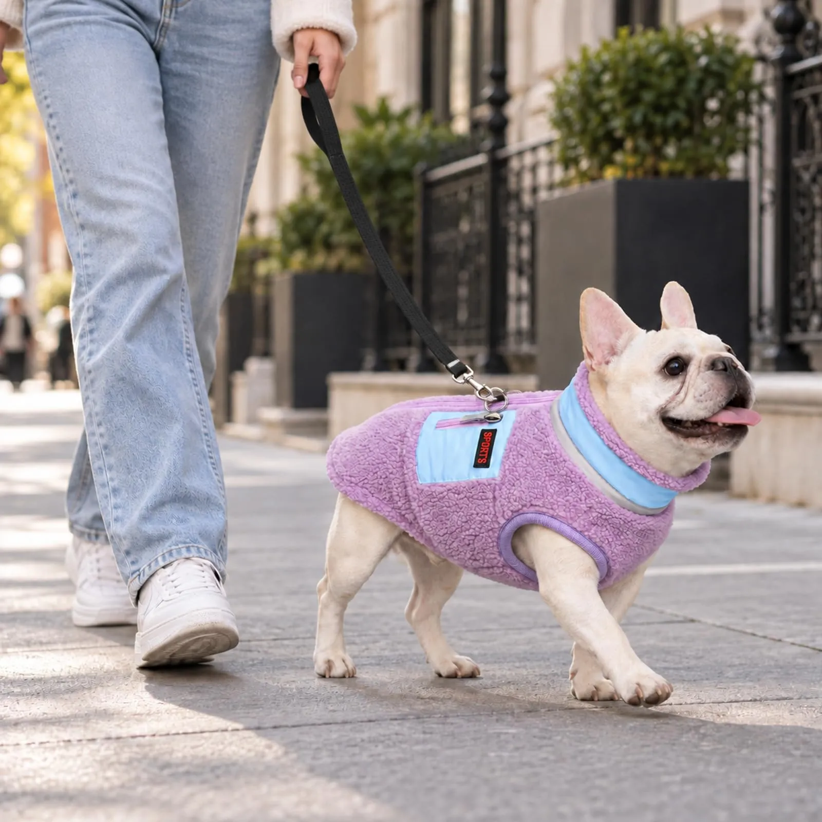 FEimaX Cappotto per Cani Invernale Giacca in Pile Calda con Anello a D, Gilet Cane Antivento Cucciolo Vestiti Caldo per Cani di Piccola e Media Taglia - immagine 7