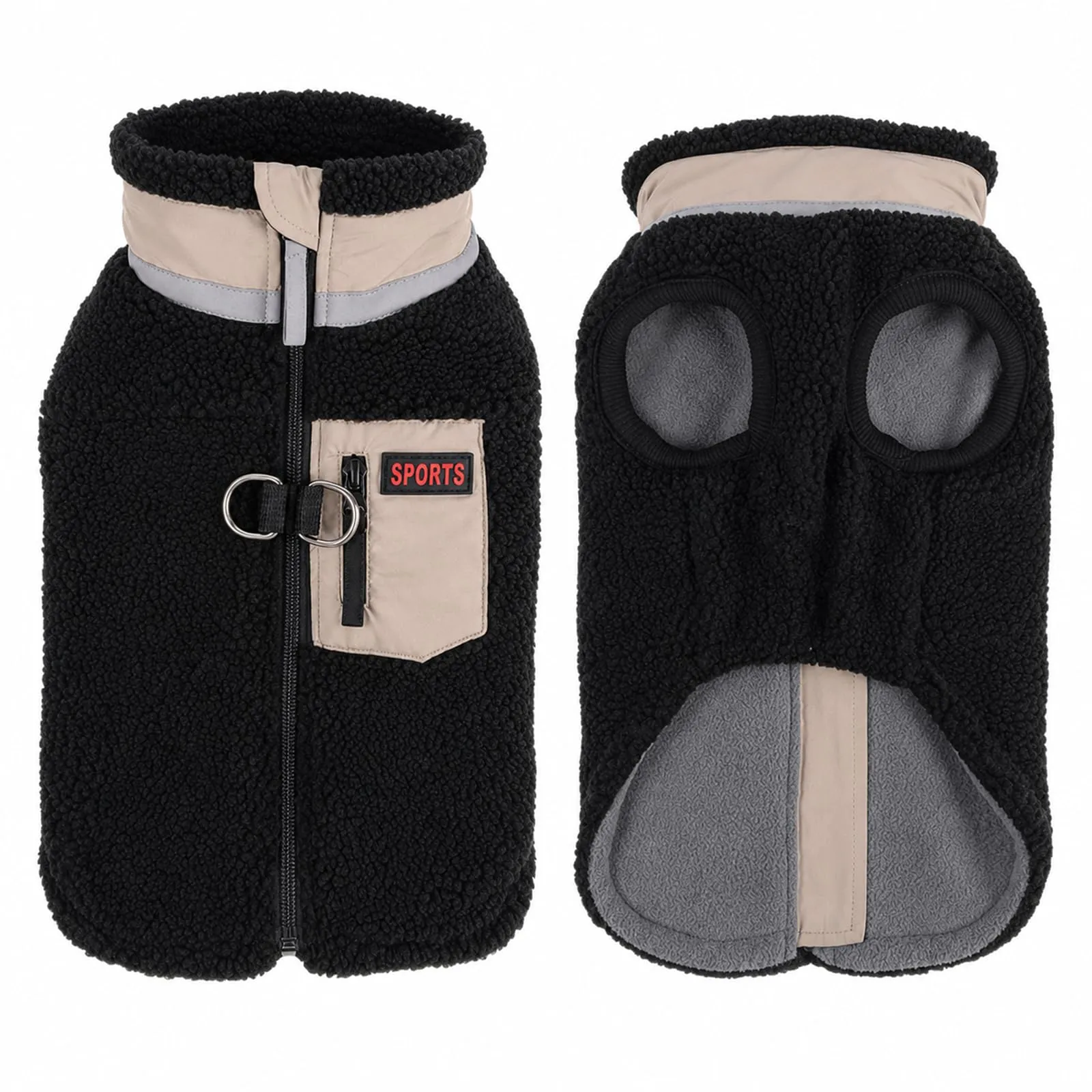 FEimaX Cappotto per Cani Invernale Giacca in Pile Calda con Anello a D, Gilet Cane Antivento Cucciolo Vestiti Caldo per Cani di Piccola e Media Taglia - immagine 1