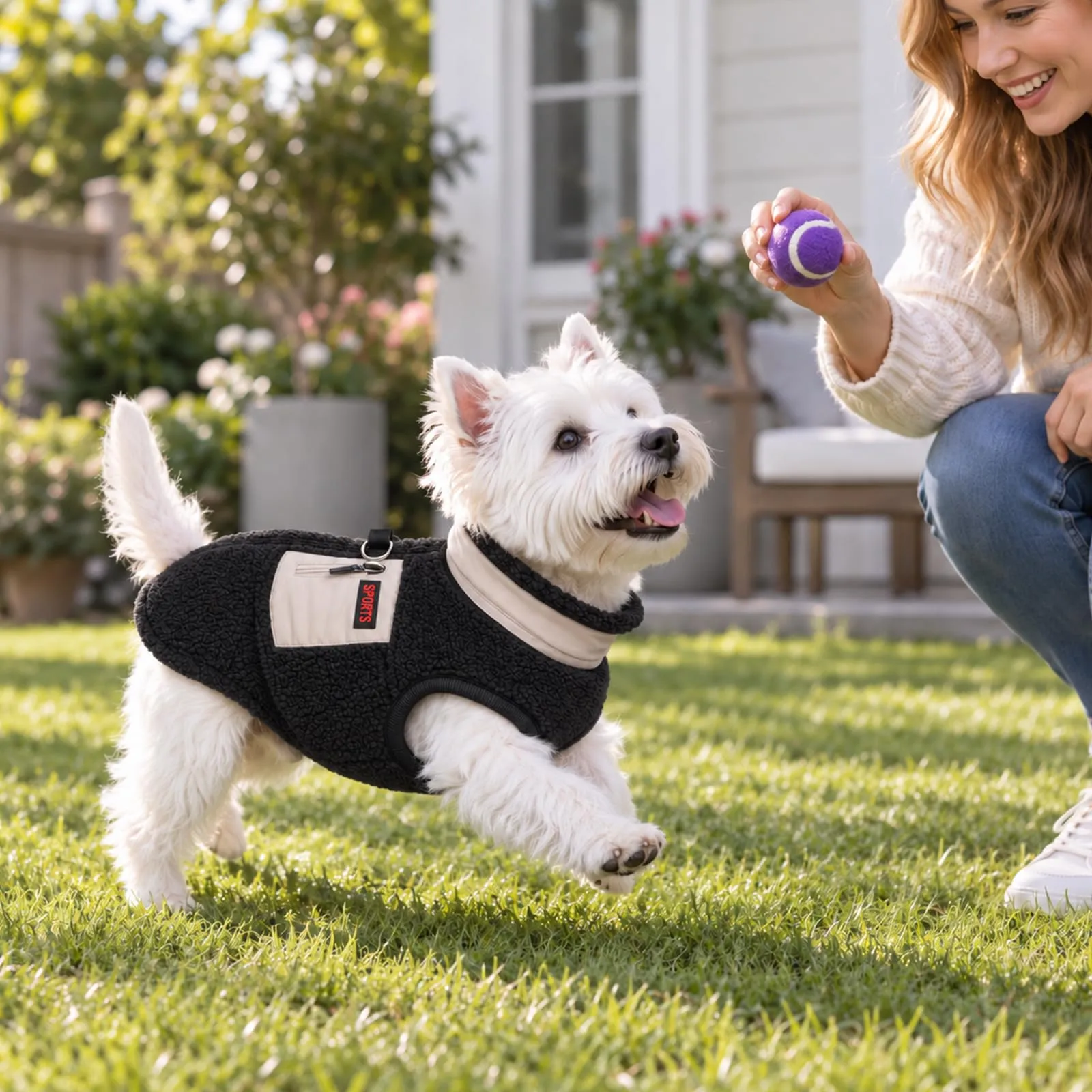 FEimaX Cappotto per Cani Invernale Giacca in Pile Calda con Anello a D, Gilet Cane Antivento Cucciolo Vestiti Caldo per Cani di Piccola e Media Taglia - immagine 9