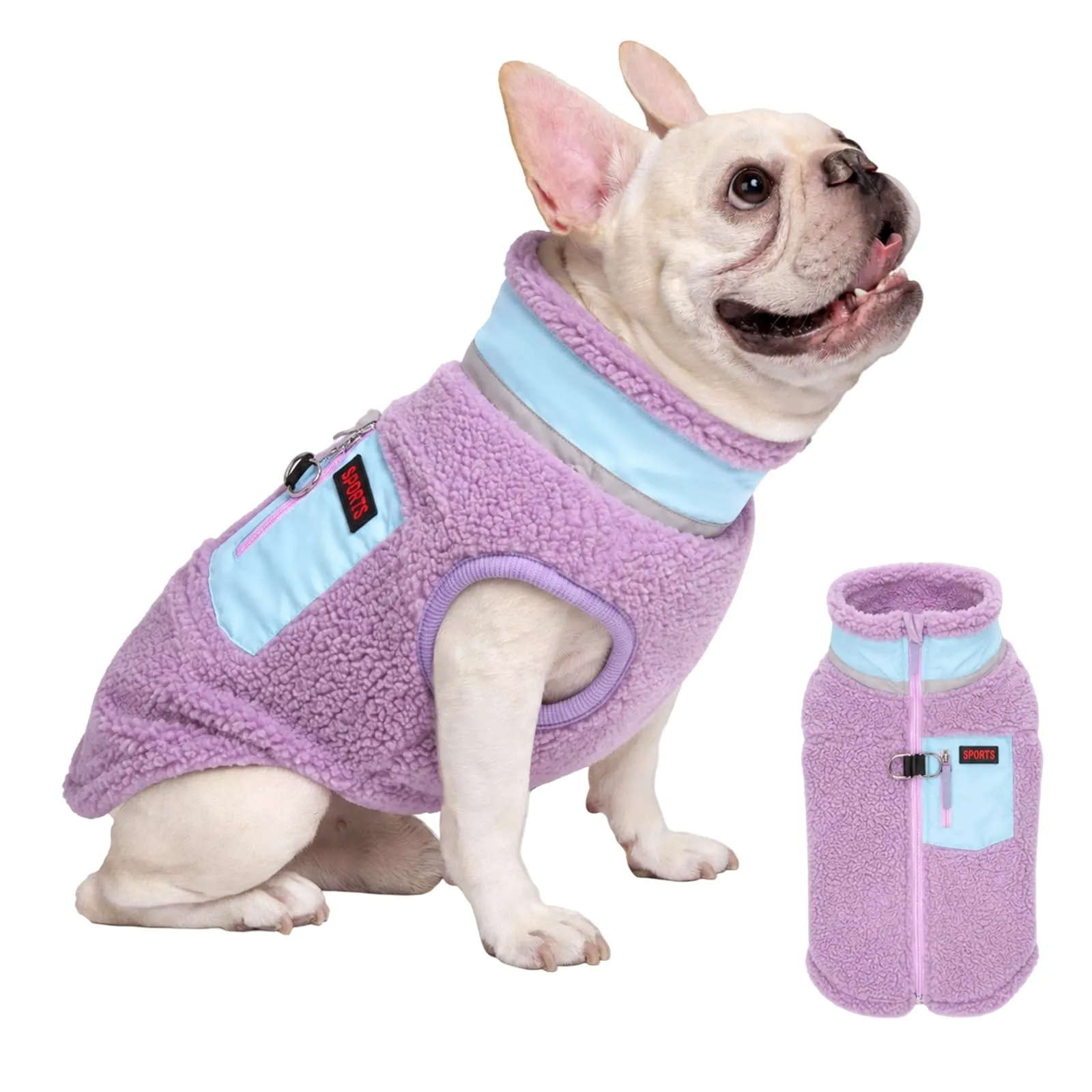 FEimaX Cappotto per Cani Invernale Giacca in Pile Calda con Anello a D, Gilet Cane Antivento Cucciolo Vestiti Caldo per Cani di Piccola e Media Taglia - immagine 2