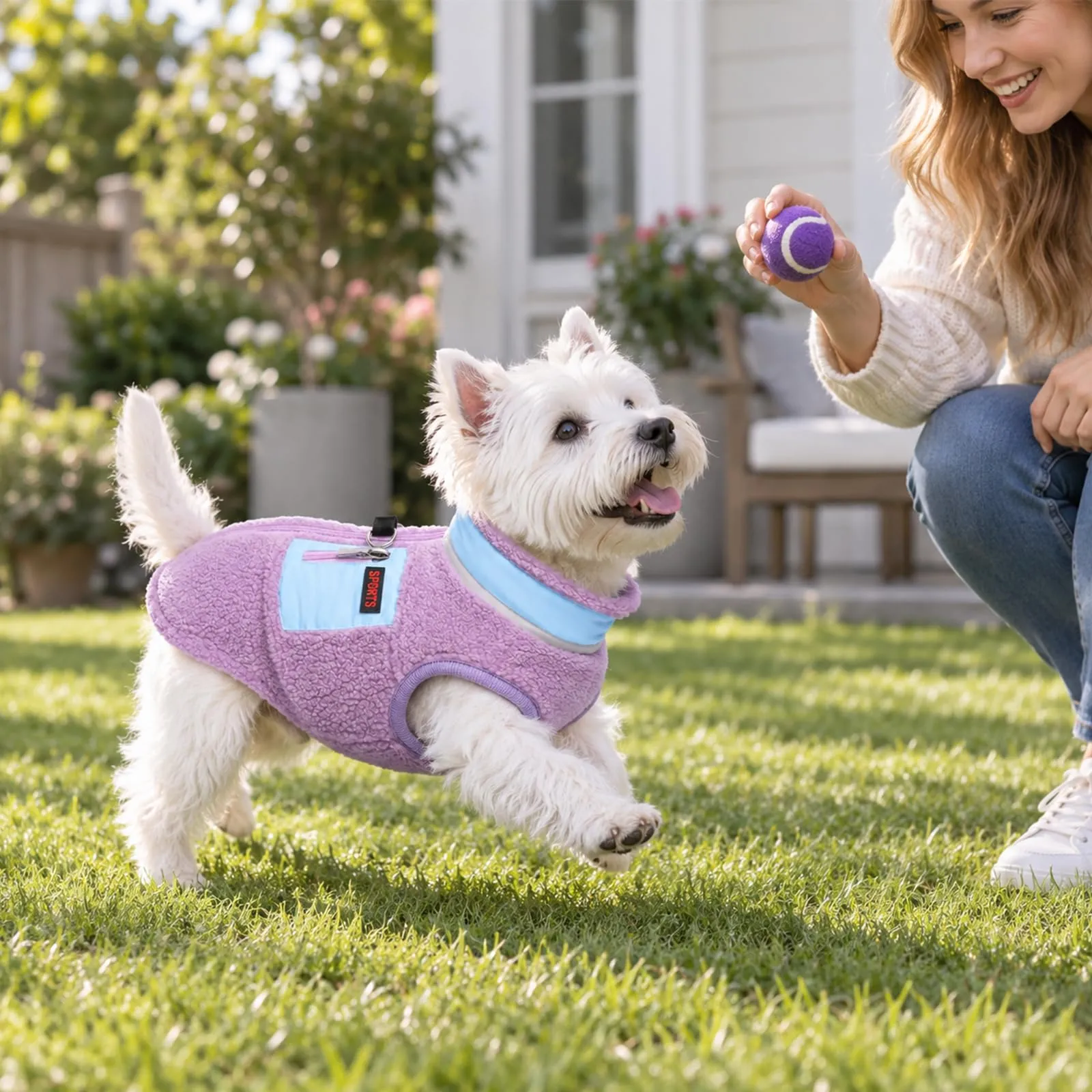 FEimaX Cappotto per Cani Invernale Giacca in Pile Calda con Anello a D, Gilet Cane Antivento Cucciolo Vestiti Caldo per Cani di Piccola e Media Taglia - immagine 9