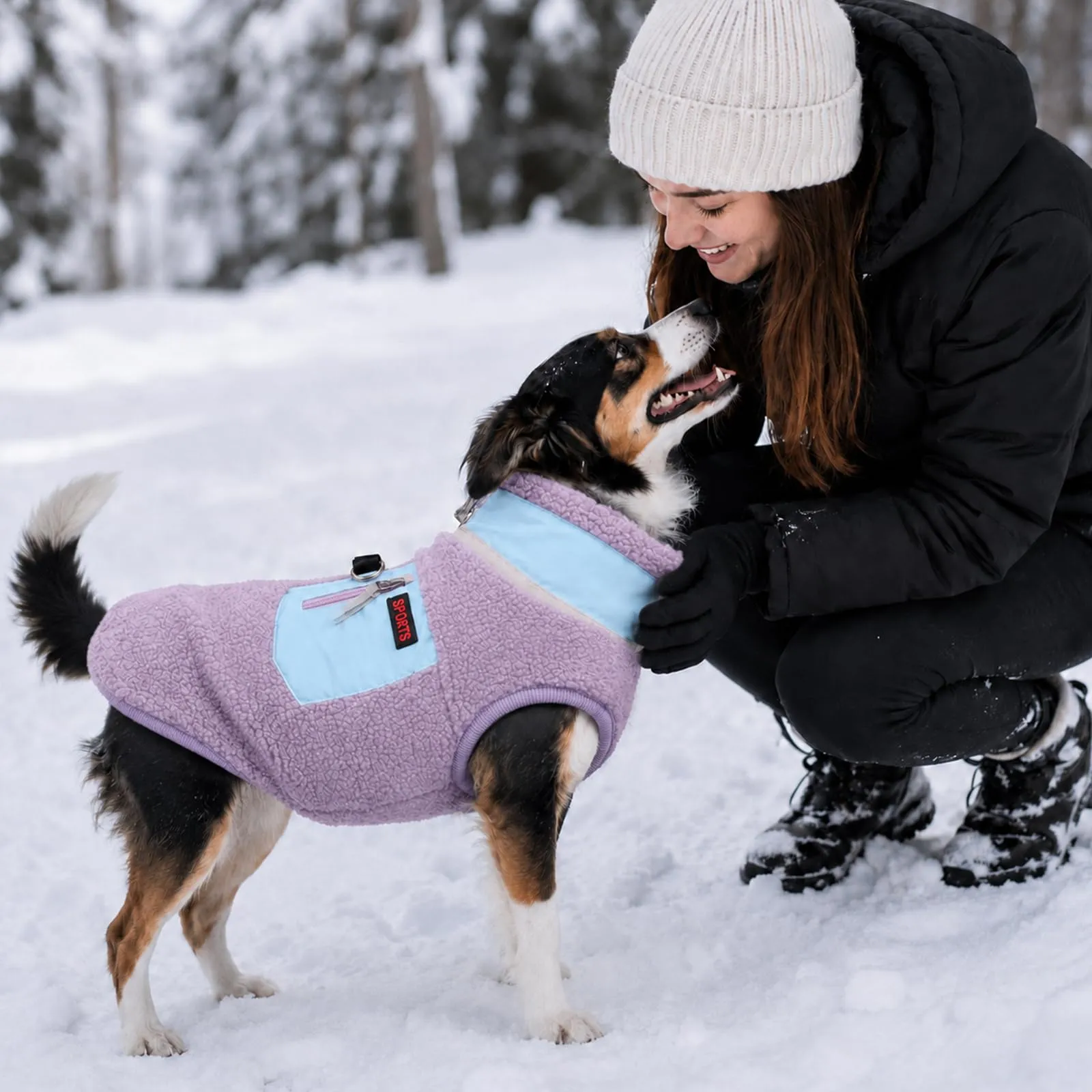 FEimaX Cappotto per Cani Invernale Giacca in Pile Calda con Anello a D, Gilet Cane Antivento Cucciolo Vestiti Caldo per Cani di Piccola e Media Taglia - immagine 8