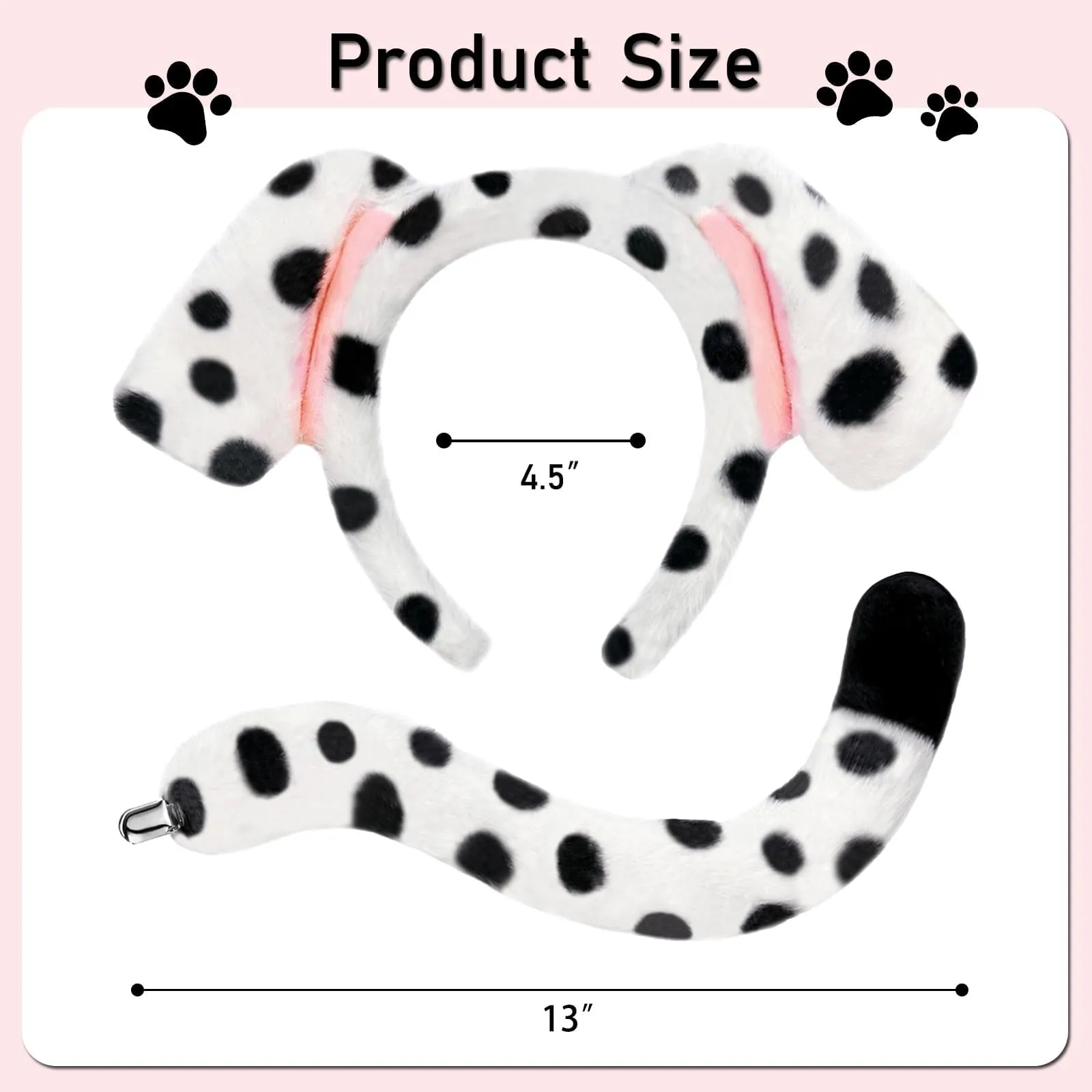 CATASTRBT Set di Accessori per Costume da Dalmata per Halloween Carnevale Feste Cosplay - immagine 2