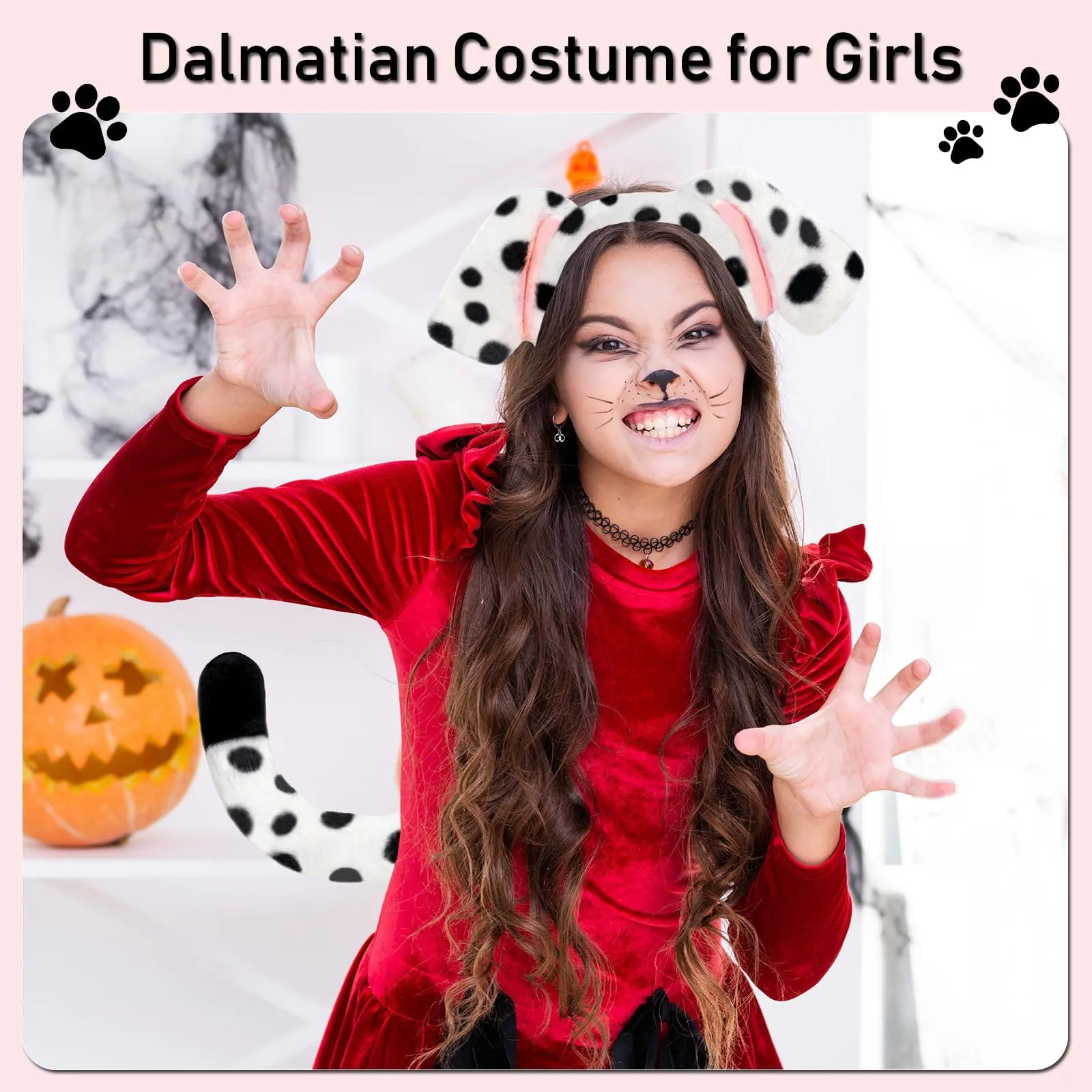 CATASTRBT Set di Accessori per Costume da Dalmata per Halloween Carnevale Feste Cosplay - immagine 6