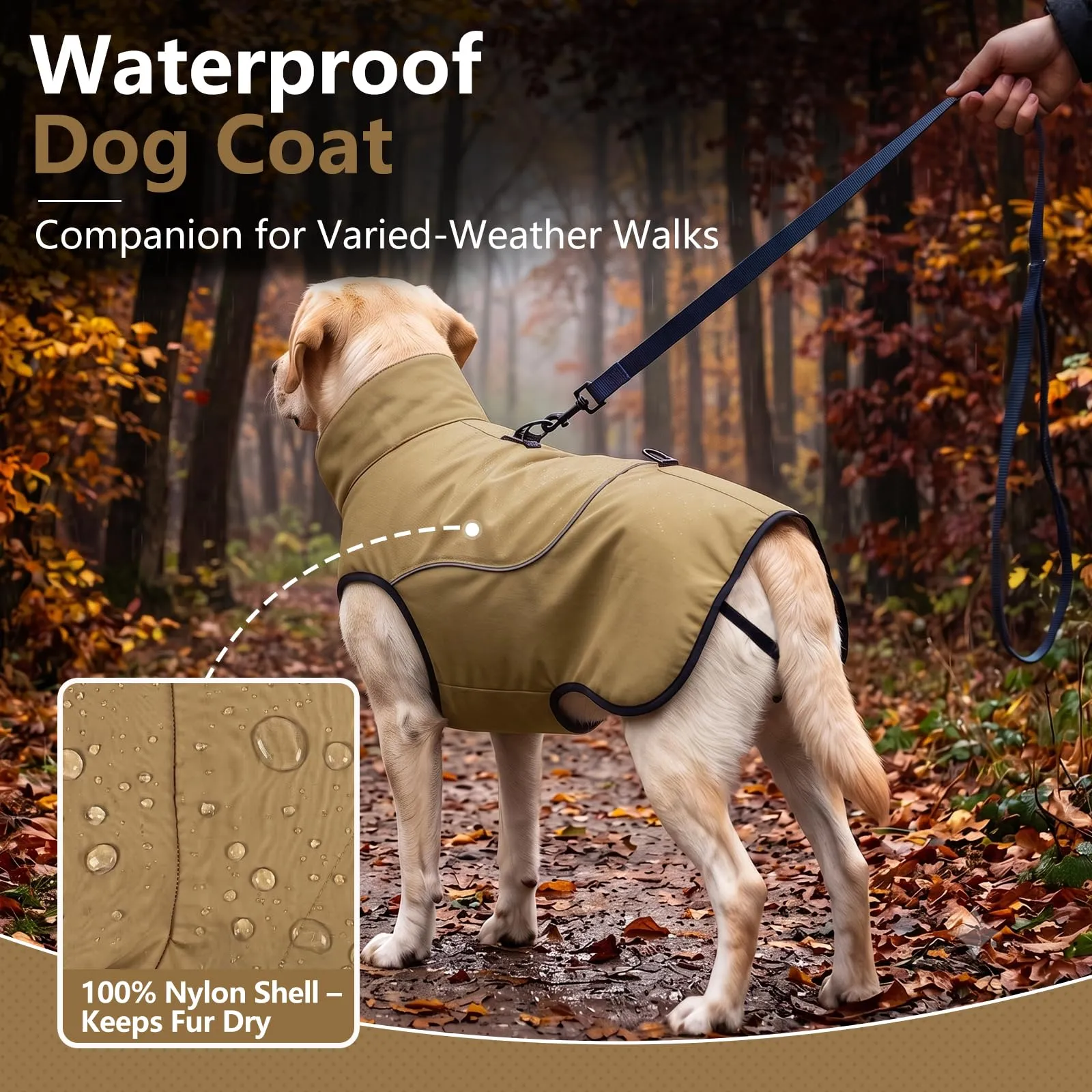 Poiinvc cappotto invernale impermeabile per cane con imbracatura D - immagine 4