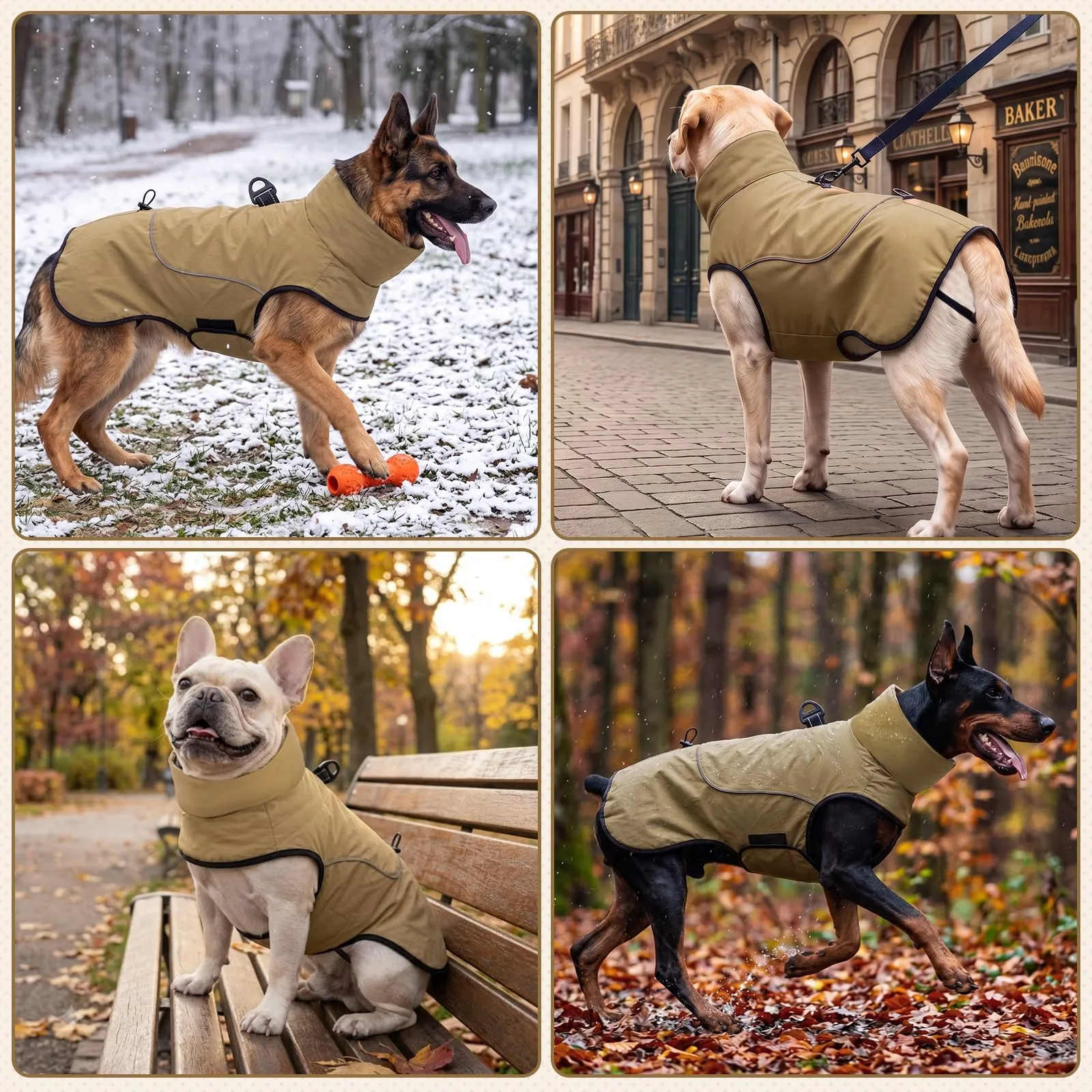 Poiinvc cappotto invernale impermeabile per cane con imbracatura D - immagine 8