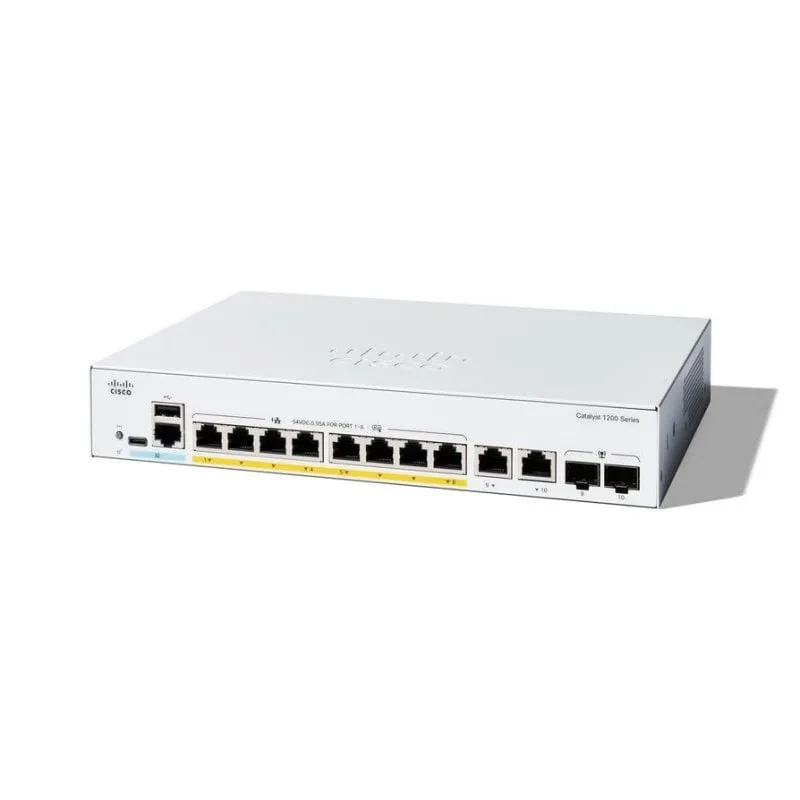 Switch Cisco C1200-8P-E-2G Gigabit 8 Porte PoE L2/L3 Gestito 2xSFP - immagine 1