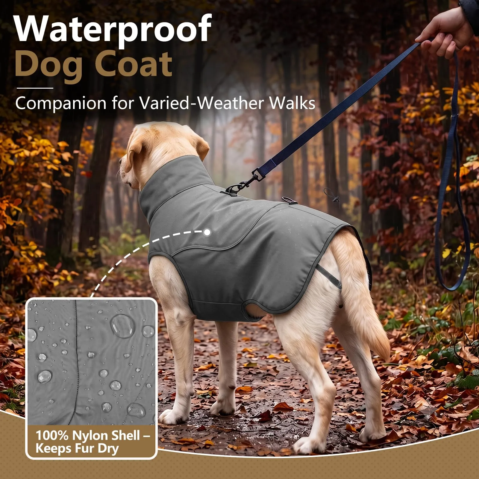 Poiinvc cappotto invernale impermeabile per cane con imbracatura D - immagine 4
