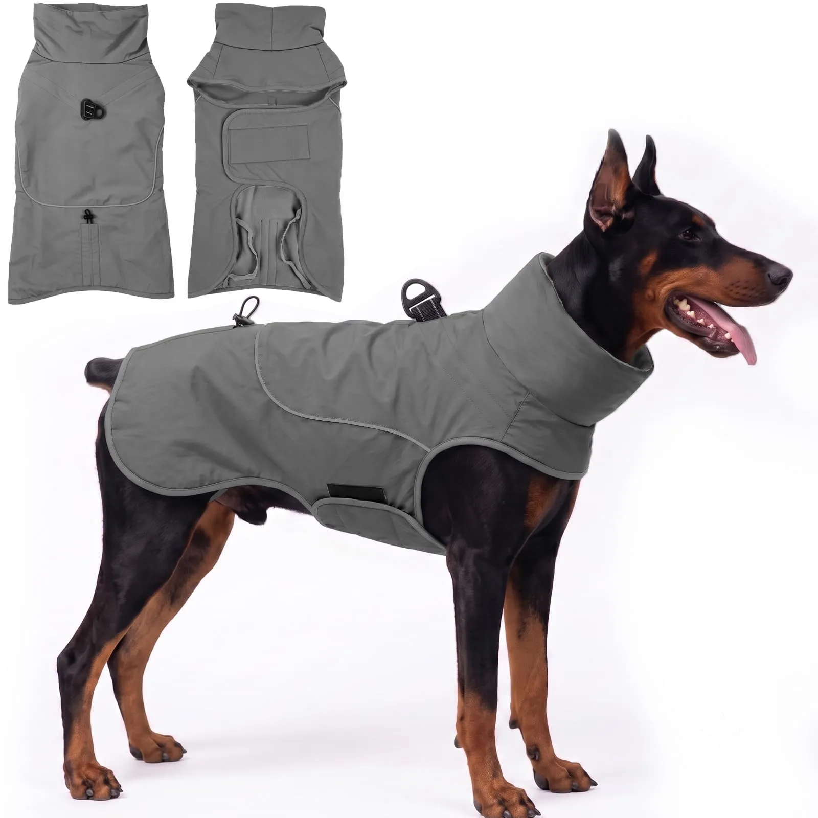 Poiinvc cappotto invernale impermeabile per cane con imbracatura D - immagine 1