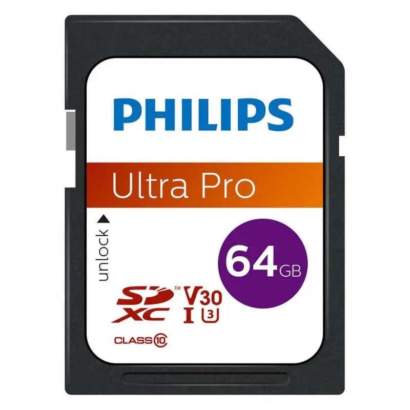 Scheda SD Philips FM64SD65B 64GB SDXC UHS-I Classe 10 U3 V30 - immagine 1