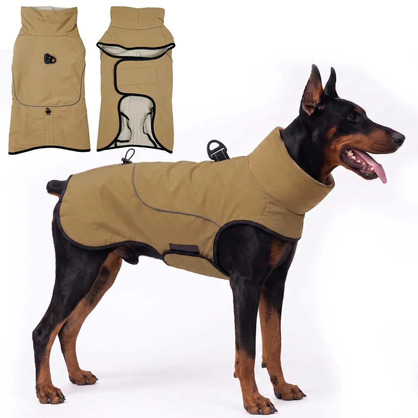 Poiinvc cappotto invernale impermeabile per cane con imbracatura D - immagine 1