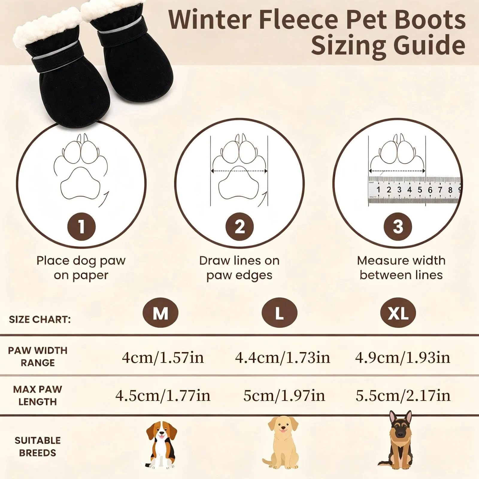 4 Pezzi Scarpette per Cani Morbido e Confortevole Scarpe Cane Nero 4,5CM - immagine 2
