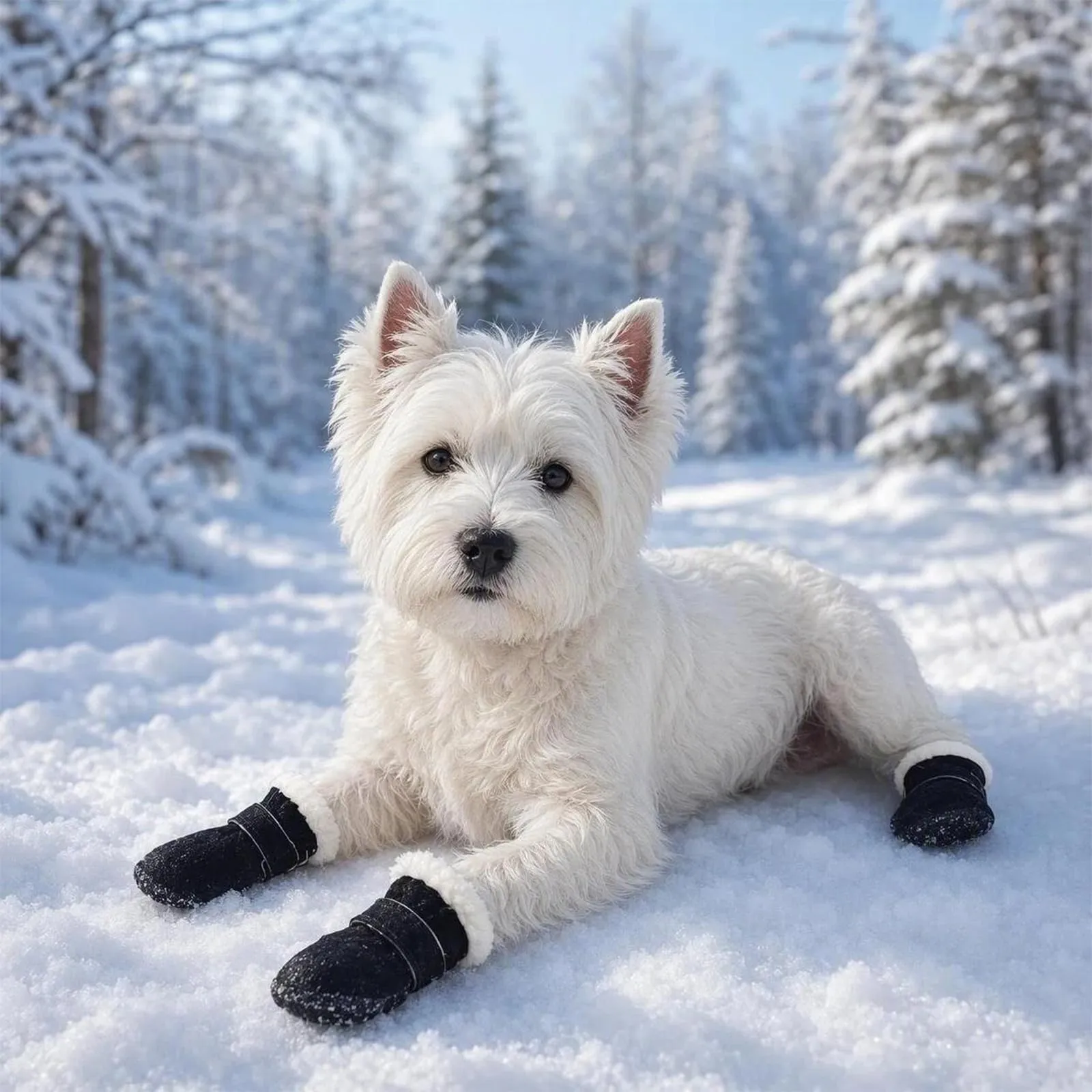 4 Pezzi Scarpette per Cani Morbido e Confortevole Scarpe Cane Nero 4,5CM - immagine 5