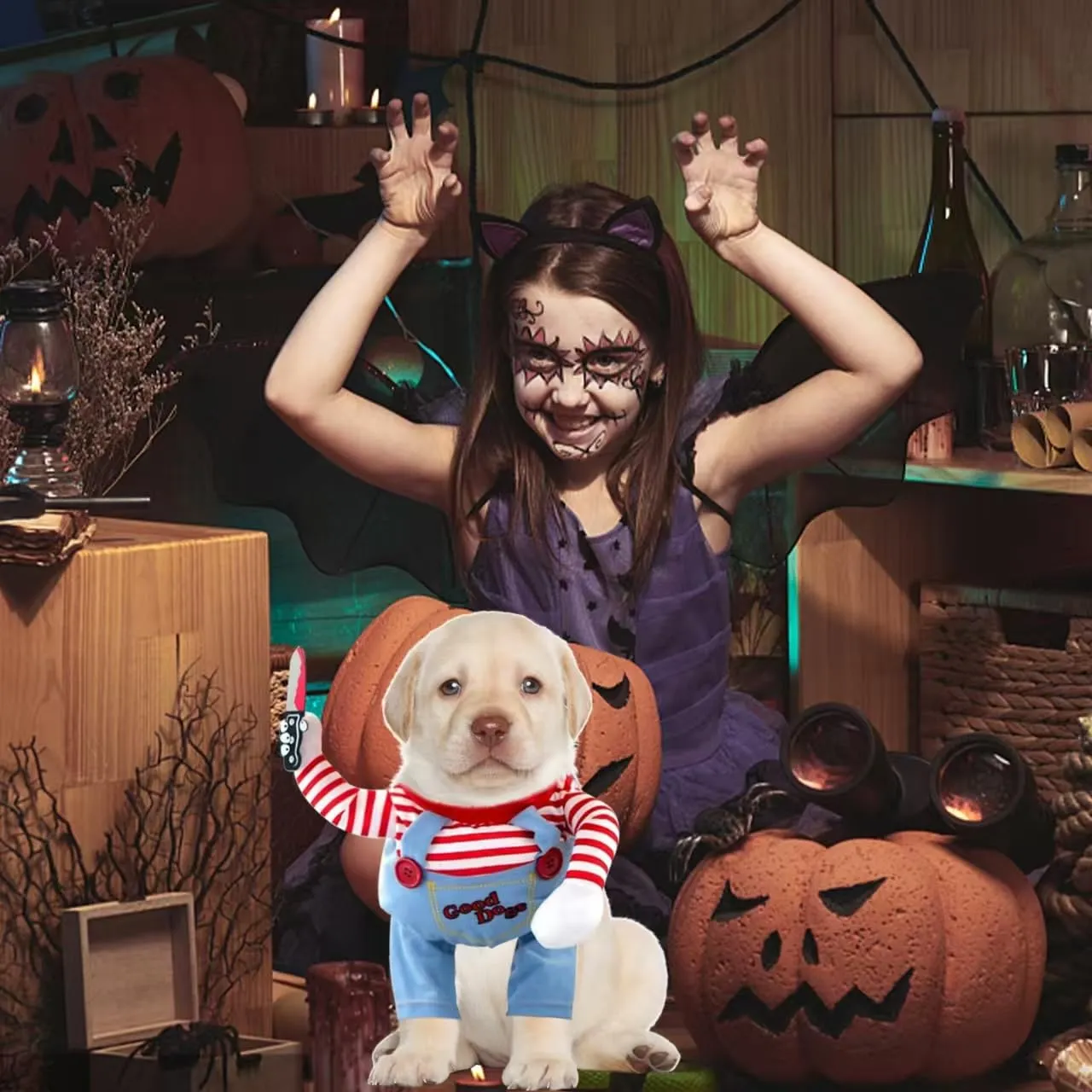 Vestiti per Animali di Halloween, Costume Animali Domestici per Halloween, Dog Awful Costume, Divertenti Costumi per Cani, per Cani di Taglia Grande, Media e Piccola, per Festival Feste Tema - immagine 6