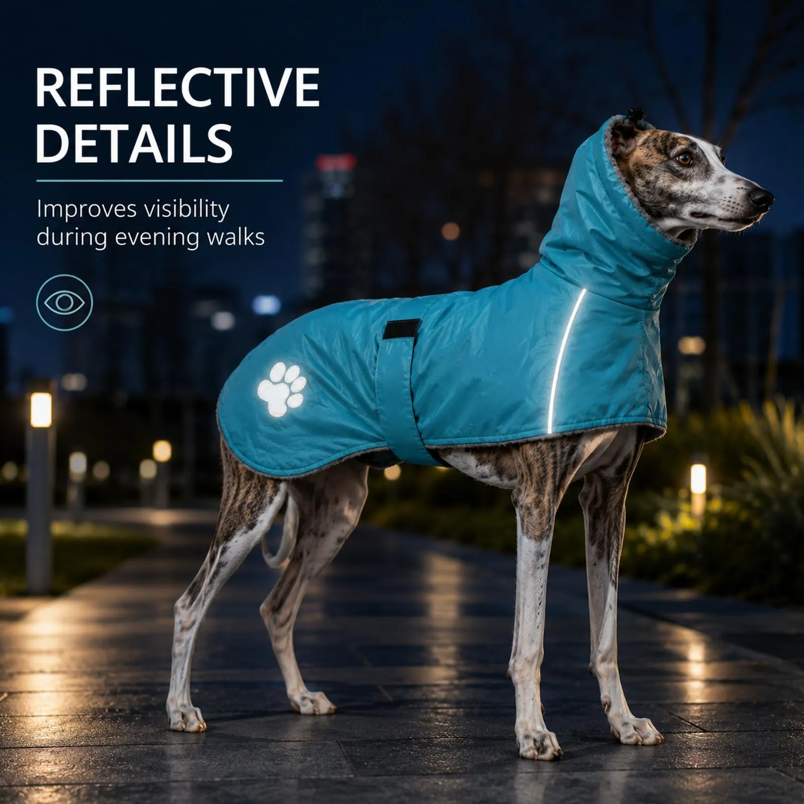 Cappotto Whippet con fodera in lana di agnello levriero in pile con fasce - immagine 4